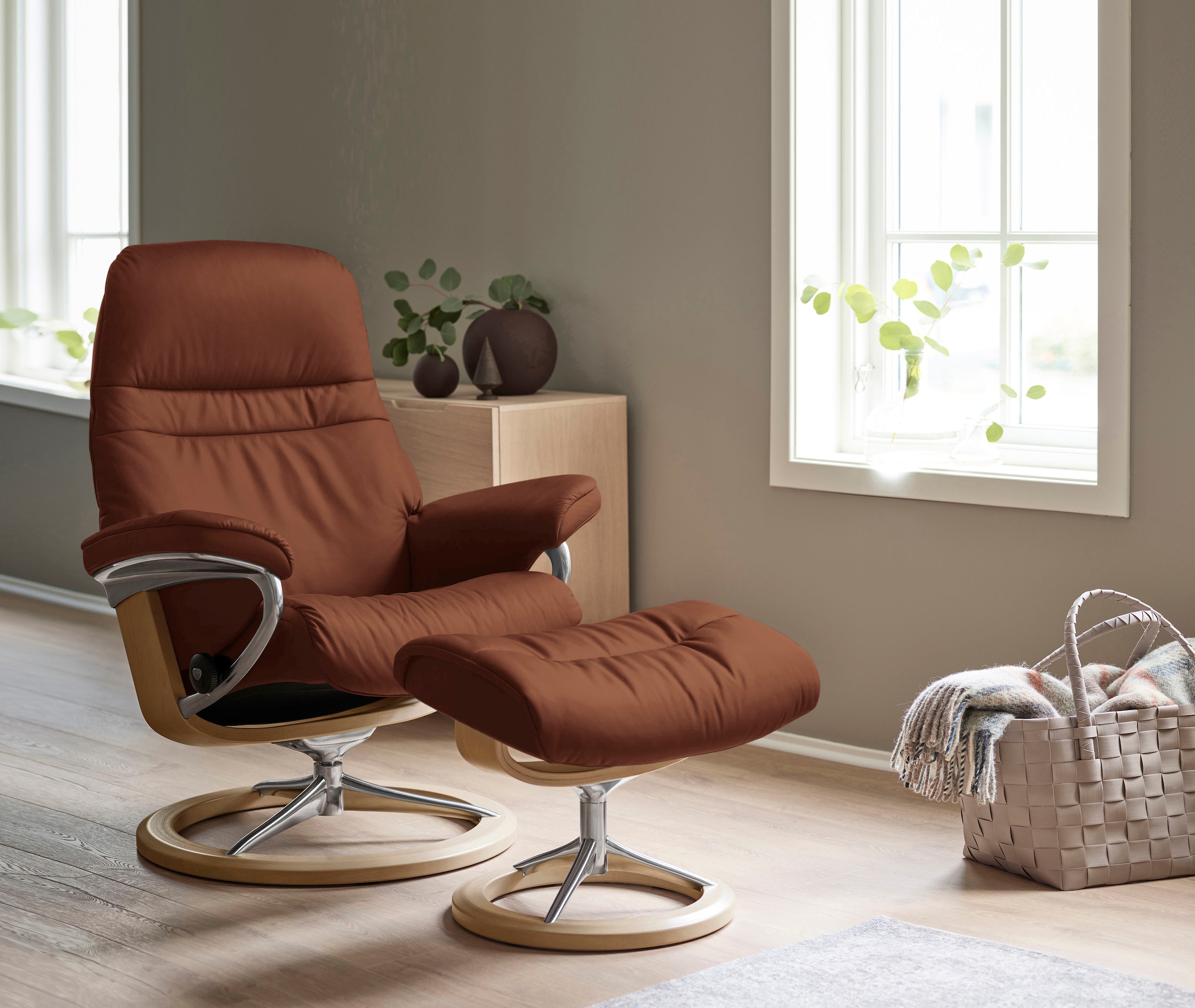Stressless Relaxsessel "Sunrise" Relaxsessel mit Hocker, mit Signature Base günstig online kaufen