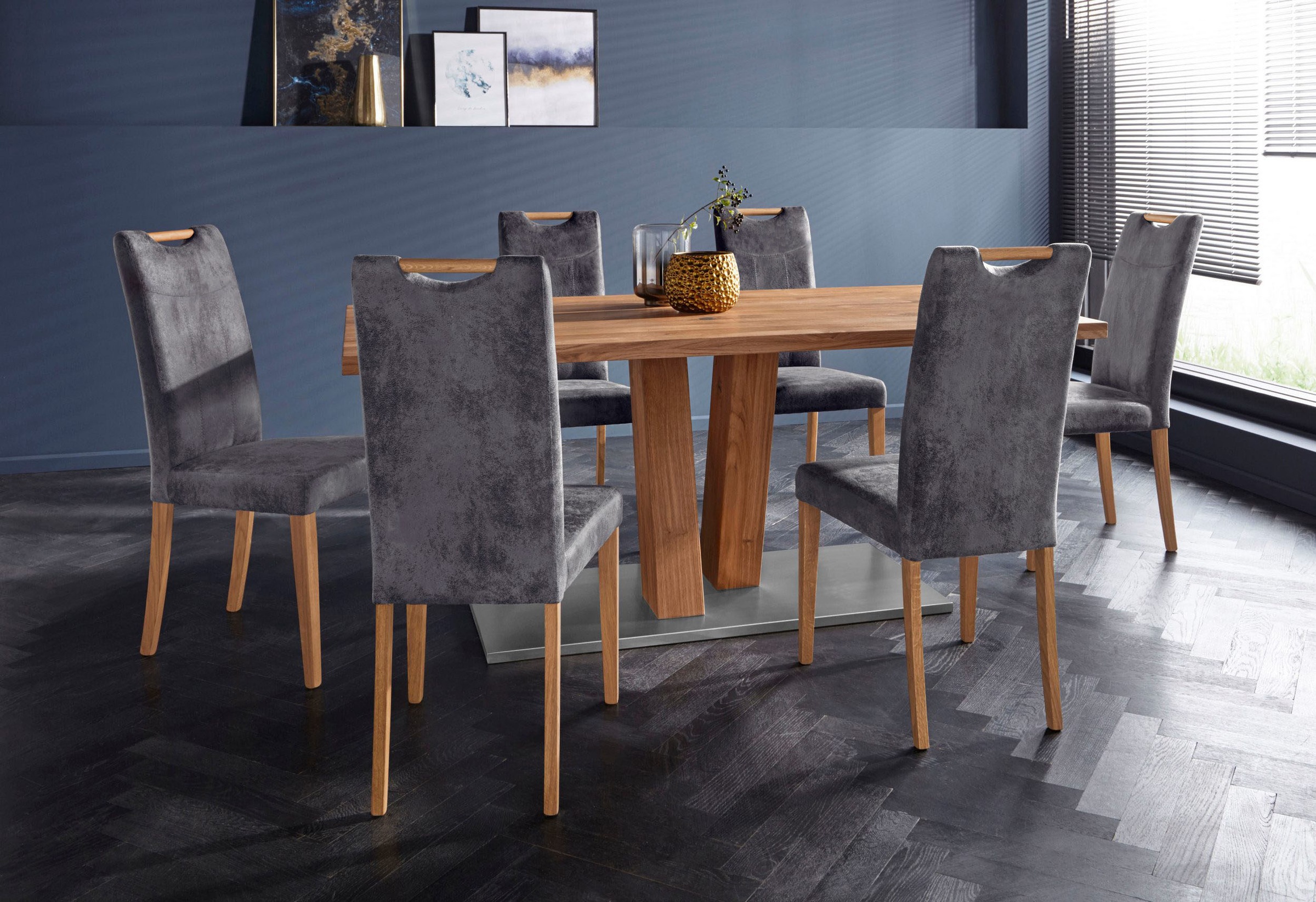 Home affaire Esszimmerstuhl "Roberta Polsterstuhl, Gestell Eiche massiv" (S günstig online kaufen