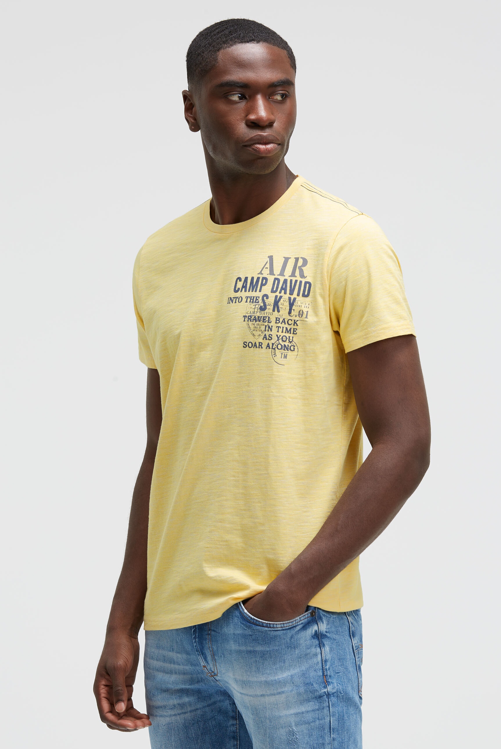 CAMP DAVID Rundhalsshirt mit Kontrastnähten