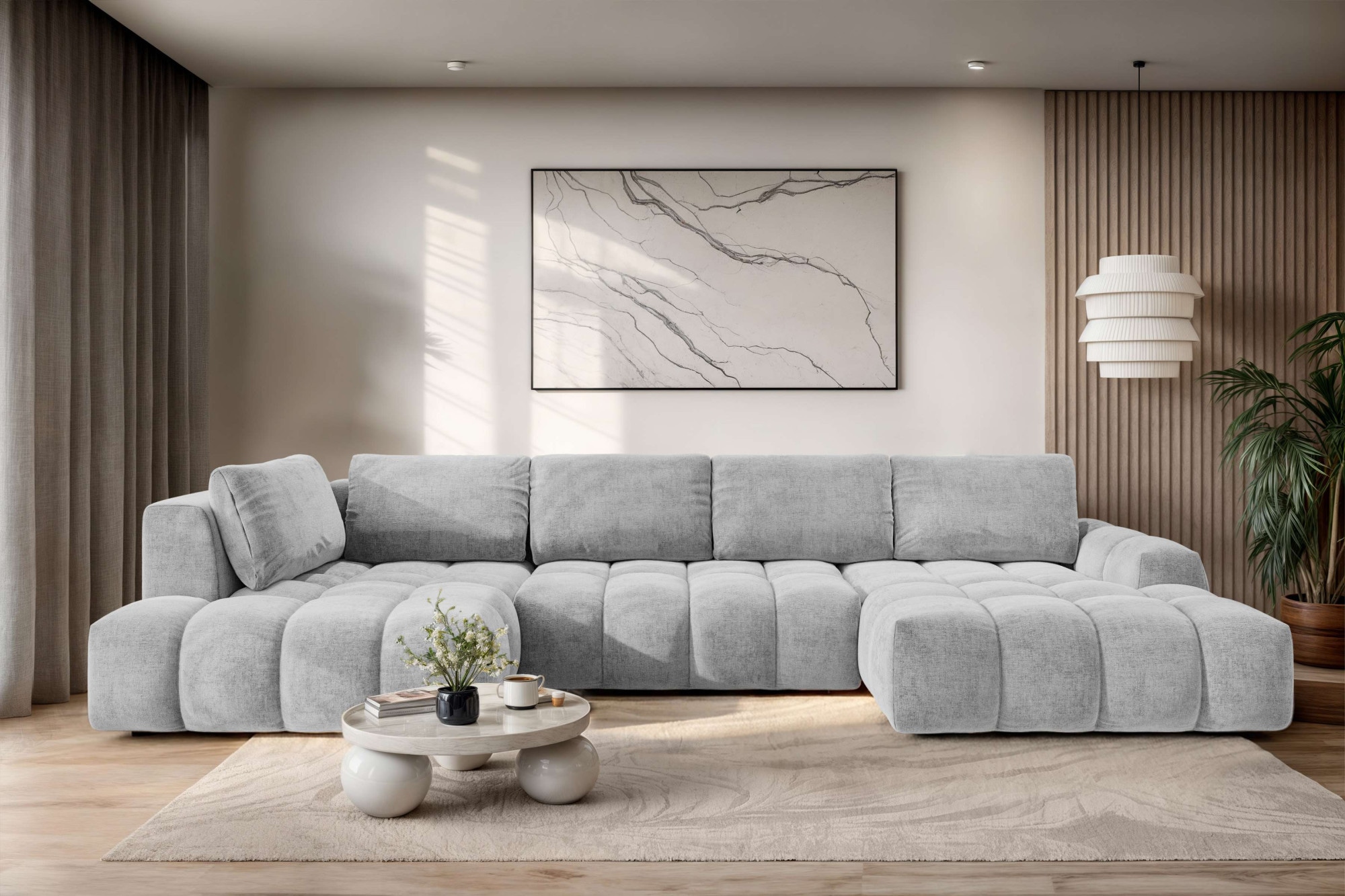 OTTO home Wohnlandschaft "AZITA U-Form, Breite 363 cm - OTTO. Verlässliche Qualität." wahlweise als Schlafsofa mit Bettkasten, Bubble-Optik