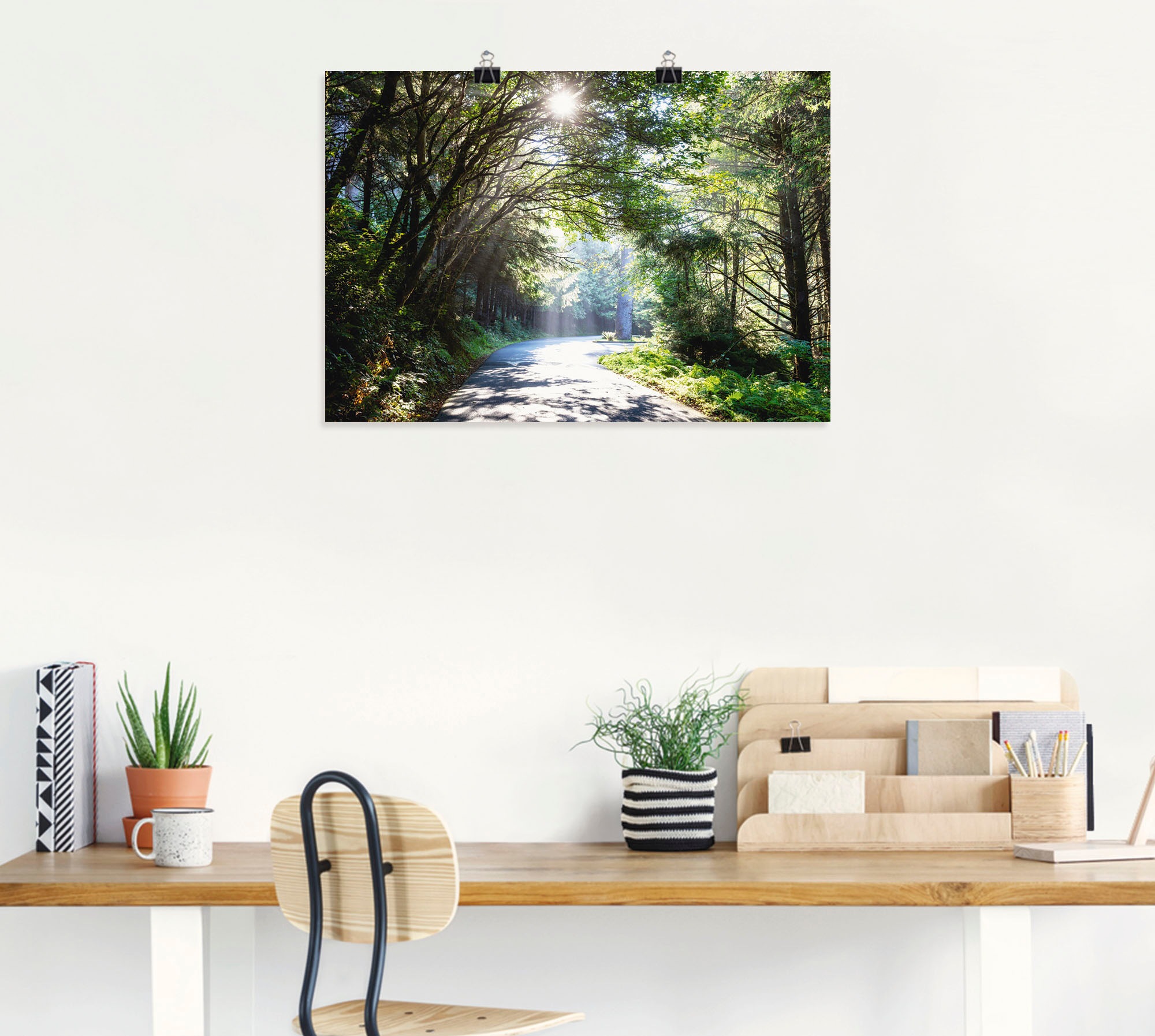 Artland Wandbild "Sonniger Wald" Baumbilder 1 Stk. tlg. als Alubild, Outdoo günstig online kaufen
