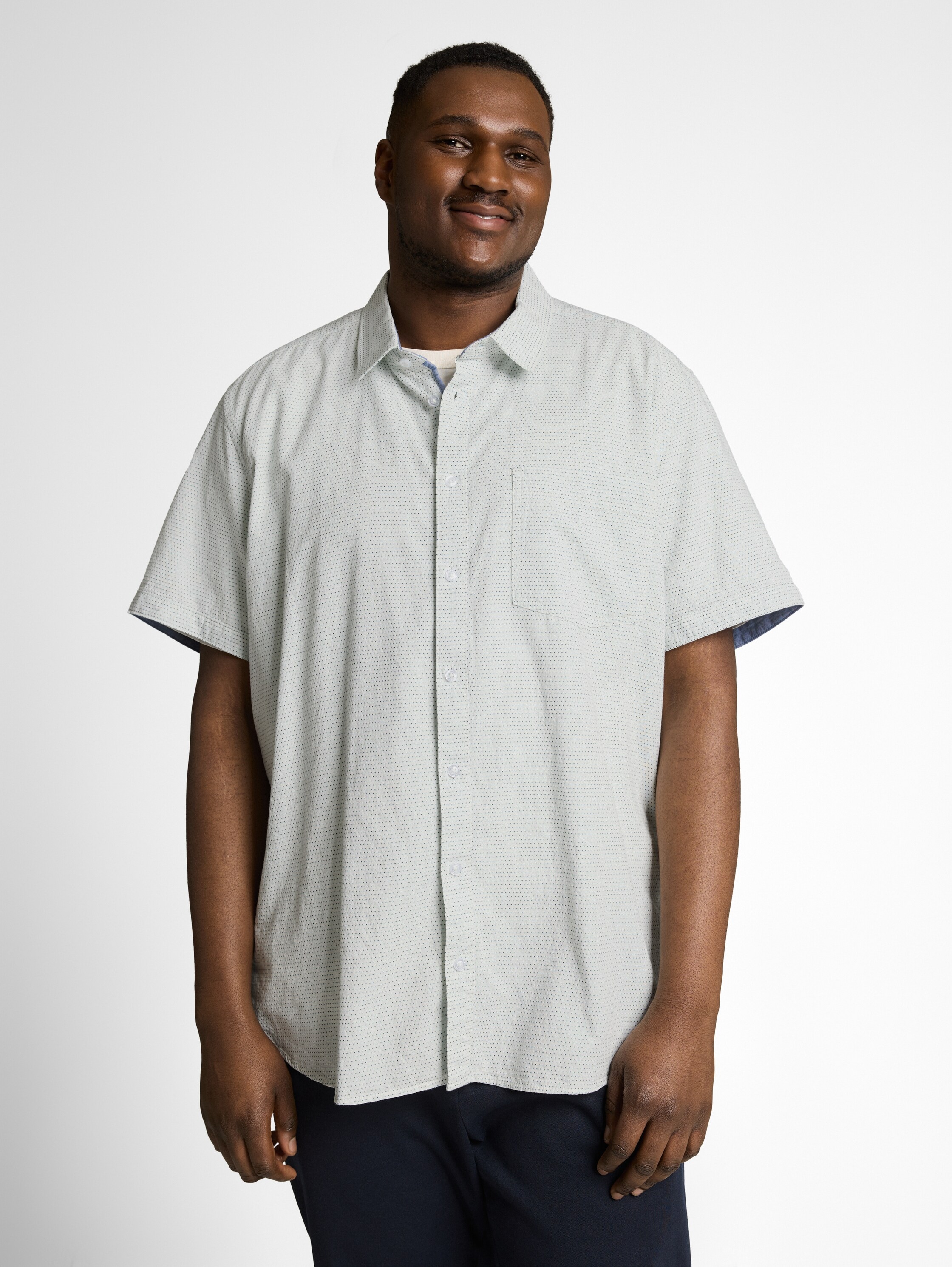 TOM TAILOR PLUS Kurzarmhemd mit Minimalprint - Große Größen günstig online kaufen