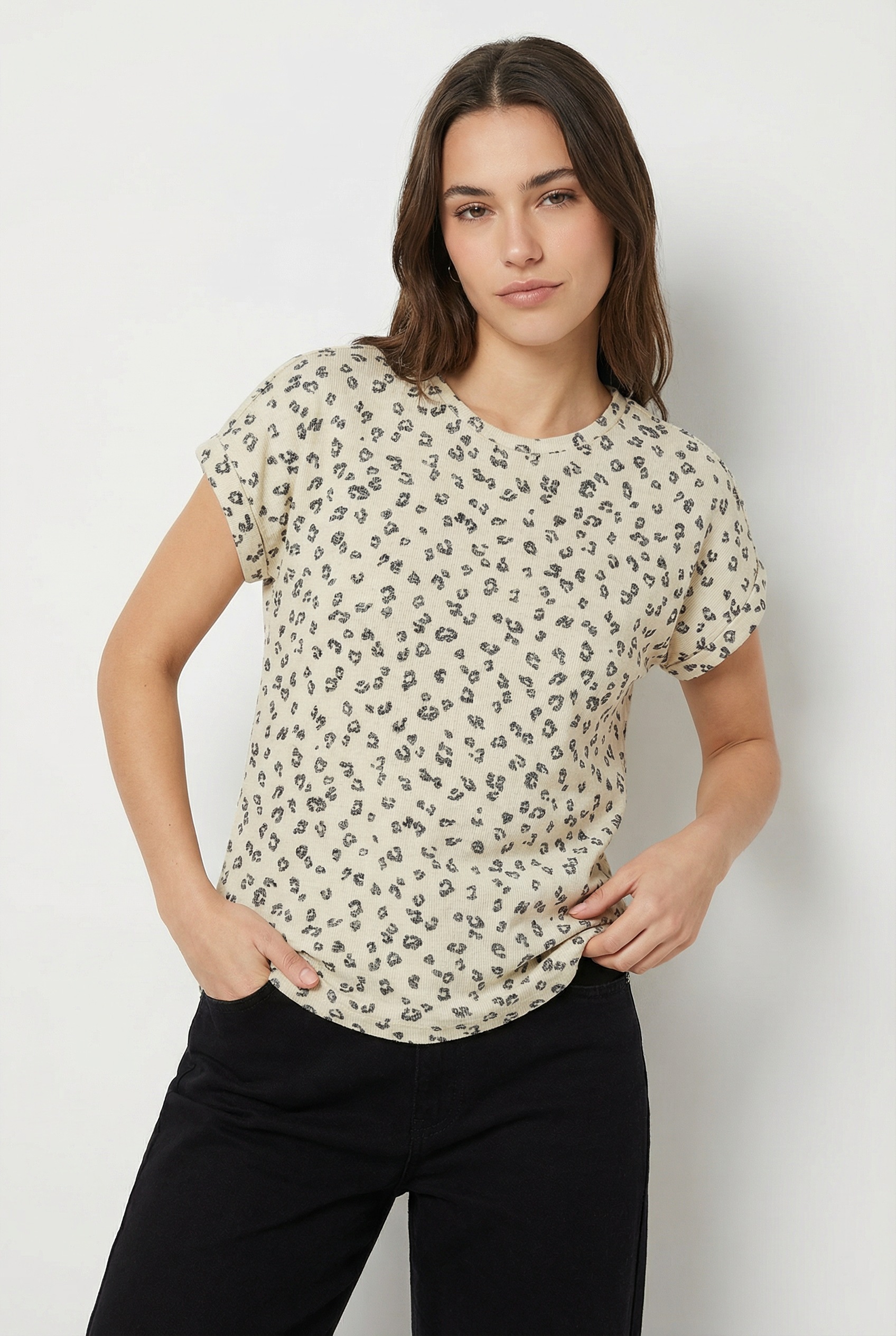 Vero Moda Strickpullover "VMBRIANNAMIX SS O-NECK PULLOVER BOO" mit Animal-P günstig online kaufen