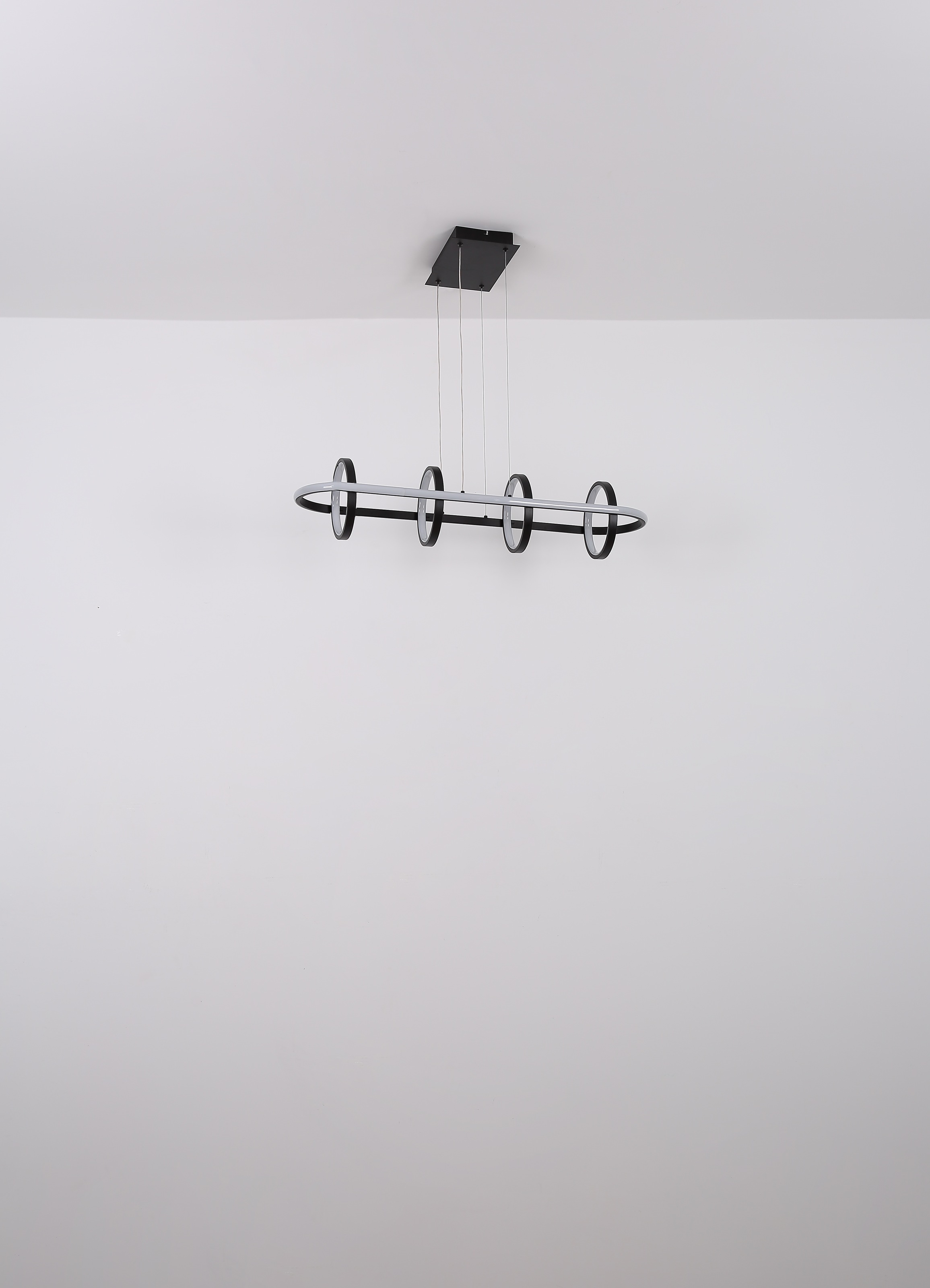 GLOBO LIGHTING Hängeleuchte »WOLFHARD« LED-Modul 1 Stk. Hängeleuchte Schwarz, Aluminium, Silikon opal, dimmbar, LED 55W