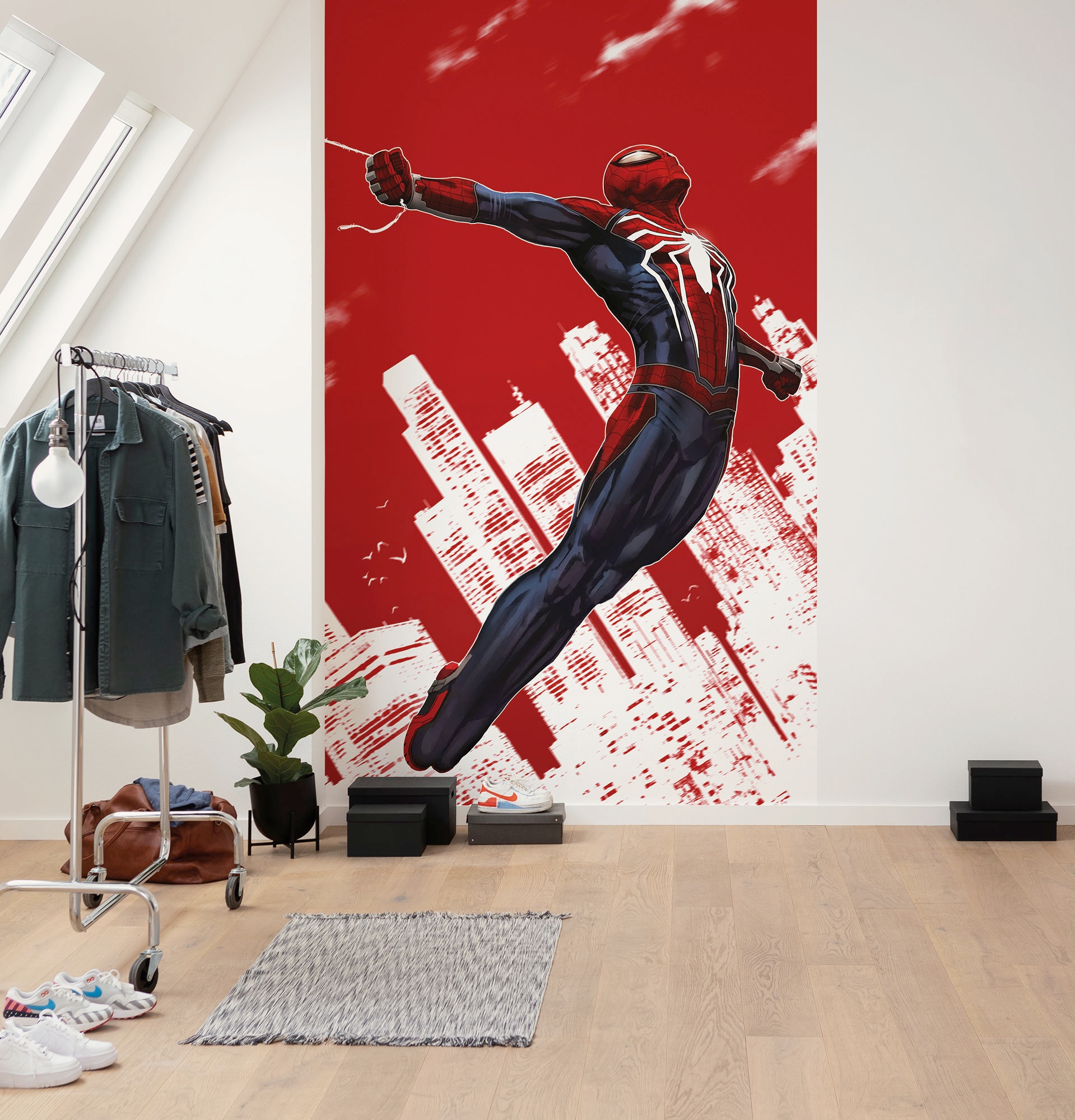 Komar Kindertapete "Marvel Spider-Man Red Swing" bedruckt glatt günstig online kaufen