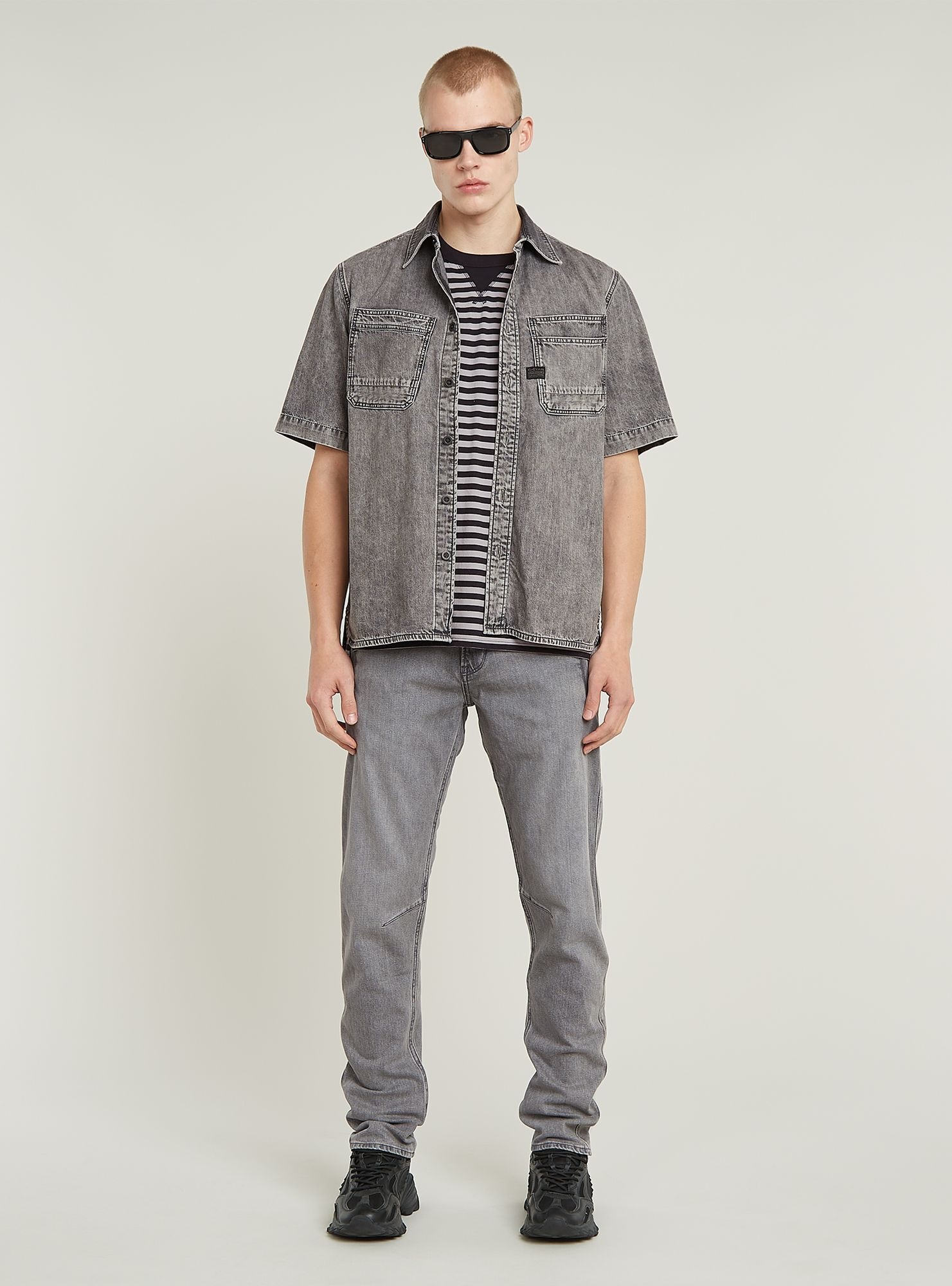 G-STAR Langarmshirt »Slanted Double Pocket Regular Hemd«