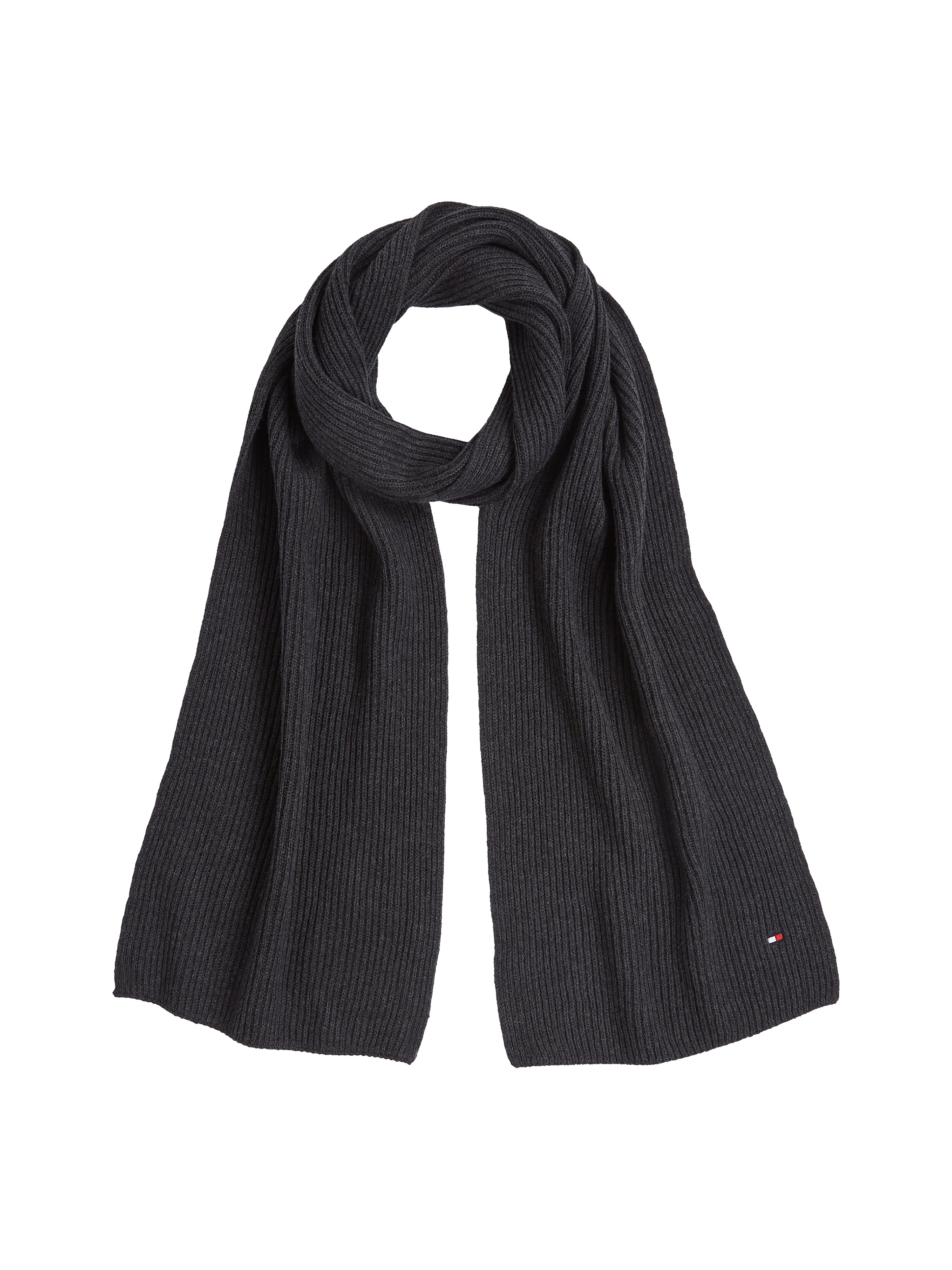 Tommy Hilfiger Strickschal »TH FLAG PIMA COTTON CASH SCARF«, mit Logostickerei