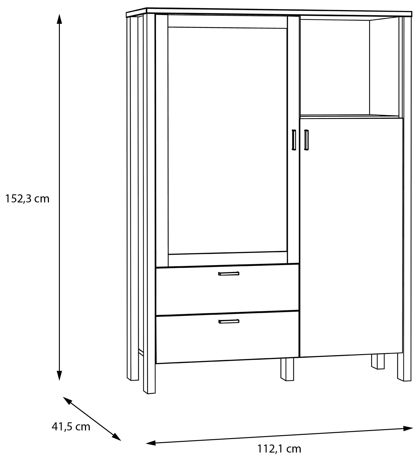 FORTE Highboard »Saitama«