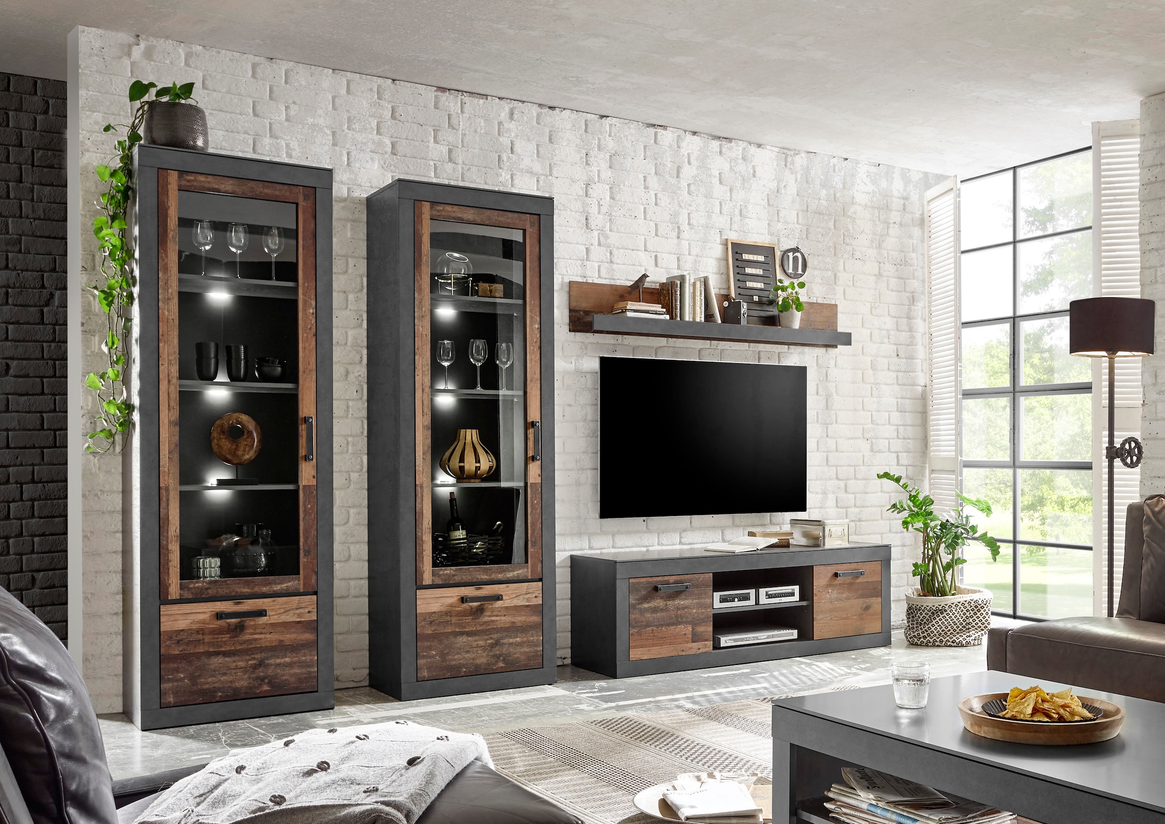Home affaire Wohnwand "BROOKLYN" 4 Stk. tlg. günstig online kaufen