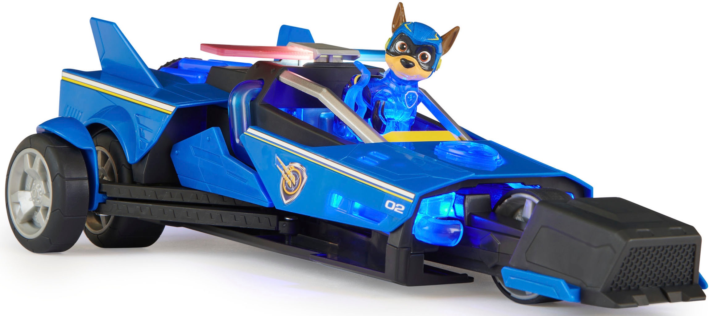 Spin Master Spielzeug-Rennwagen »Paw Patrol - Movie II - Chases Deluxe Raketen-Fahrzeug«, Superhelden-Raketenfahrzeug inkl. Chase Figur