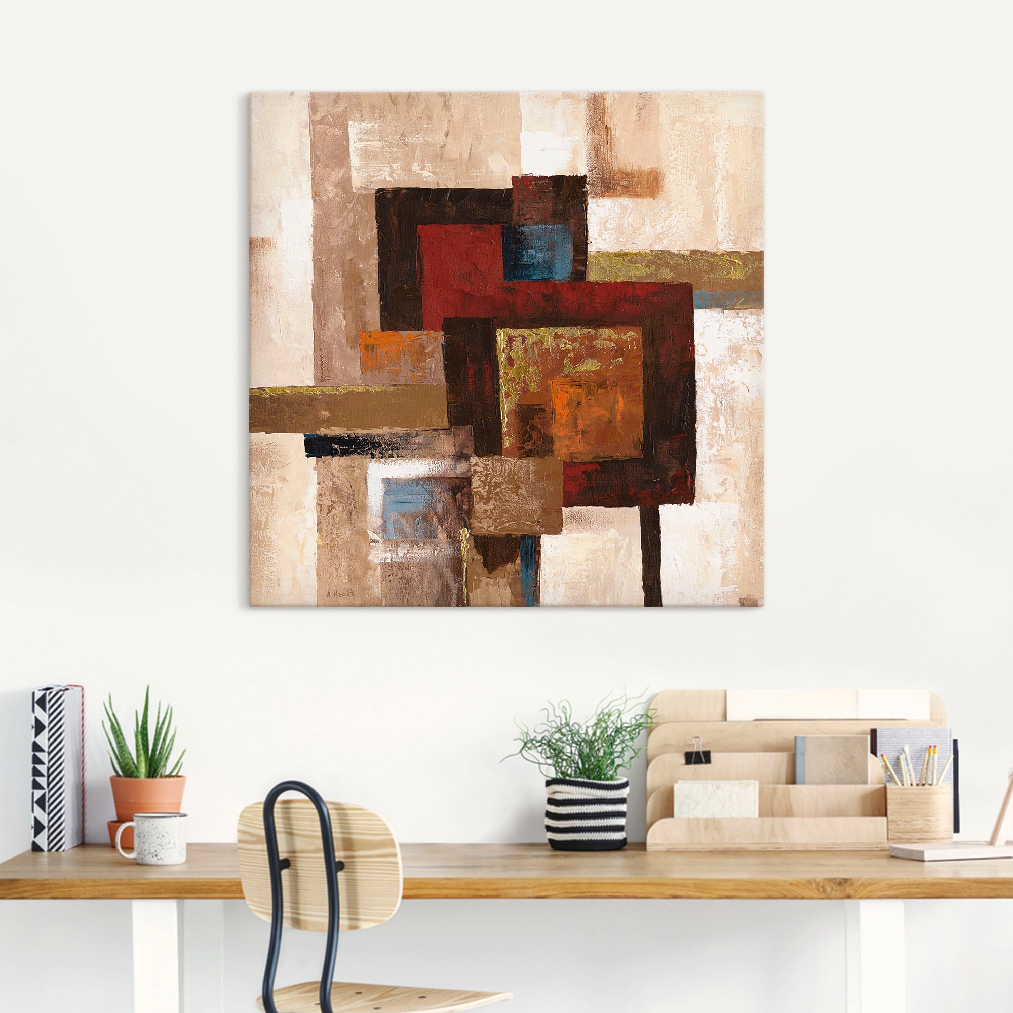 Artland Wandbild »Karos Abstrakt II«, Muster, (1 St.), als Leinwandbild, Poster in verschied. Größen