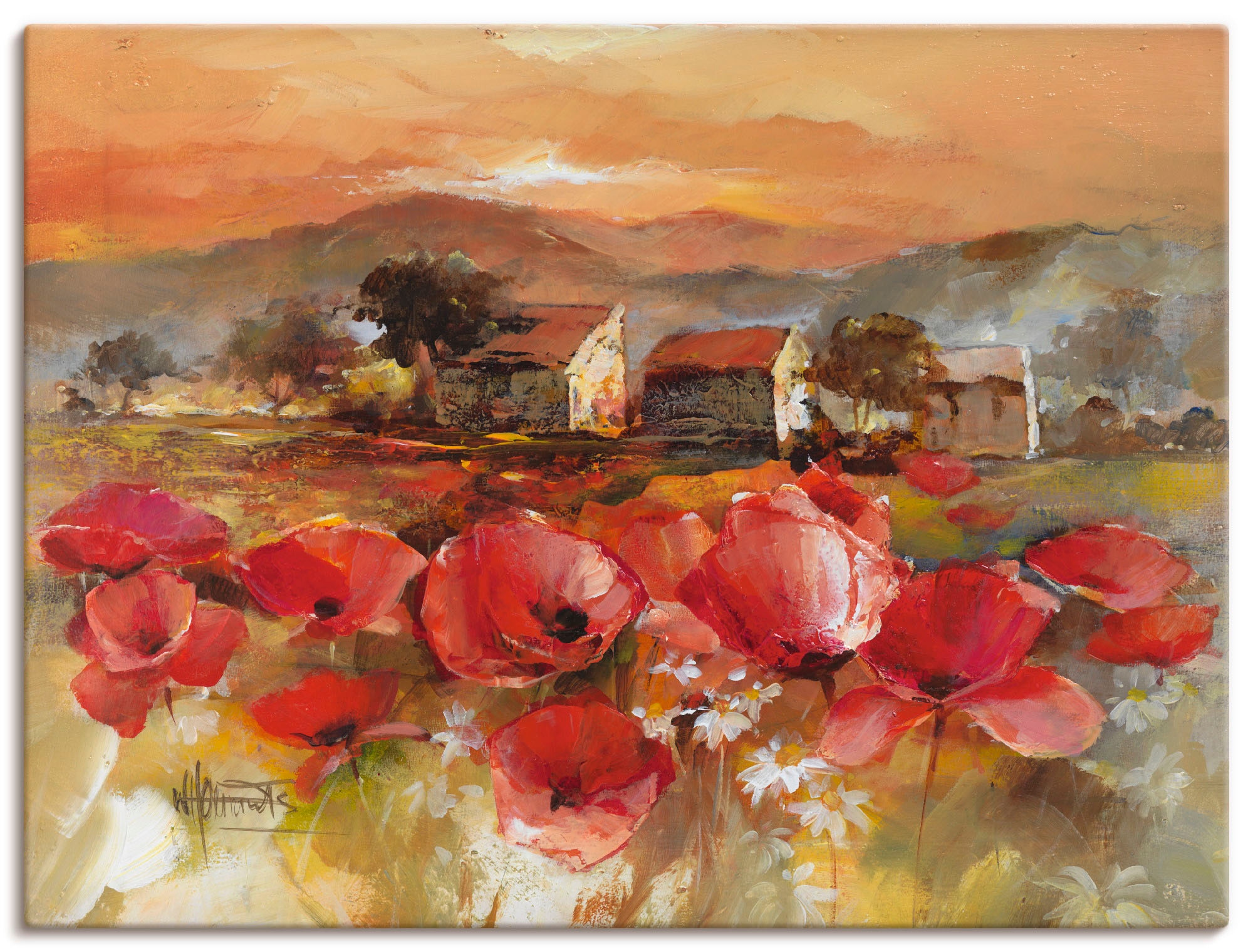 Artland Wandbild "Toskana Romantic II" Blumen 1 Stk. tlg. als Leinwandbild, günstig online kaufen