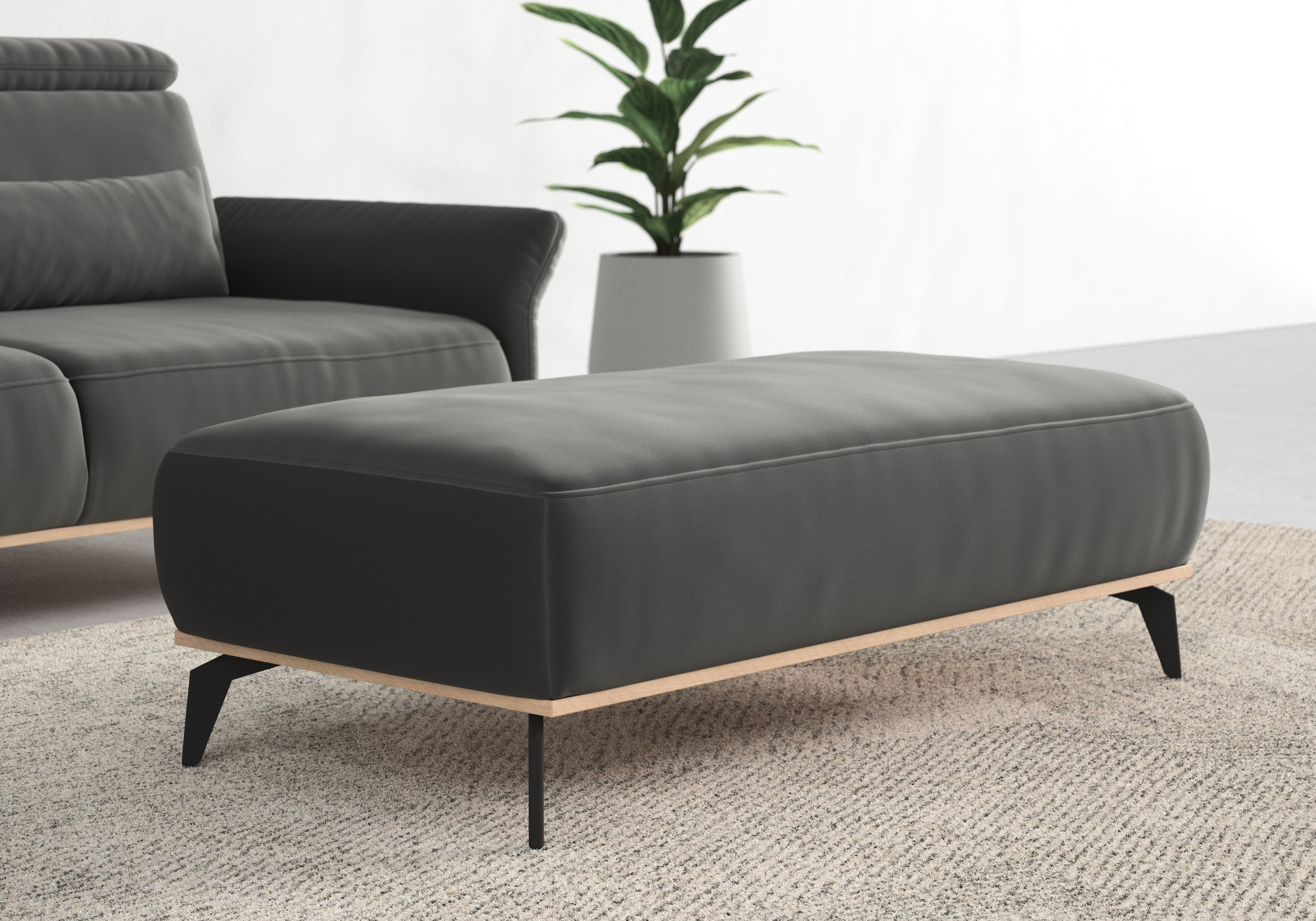 Home affaire Polsterhocker "Fjord" Mit einem Holzrahmen in Buche massiv eic günstig online kaufen