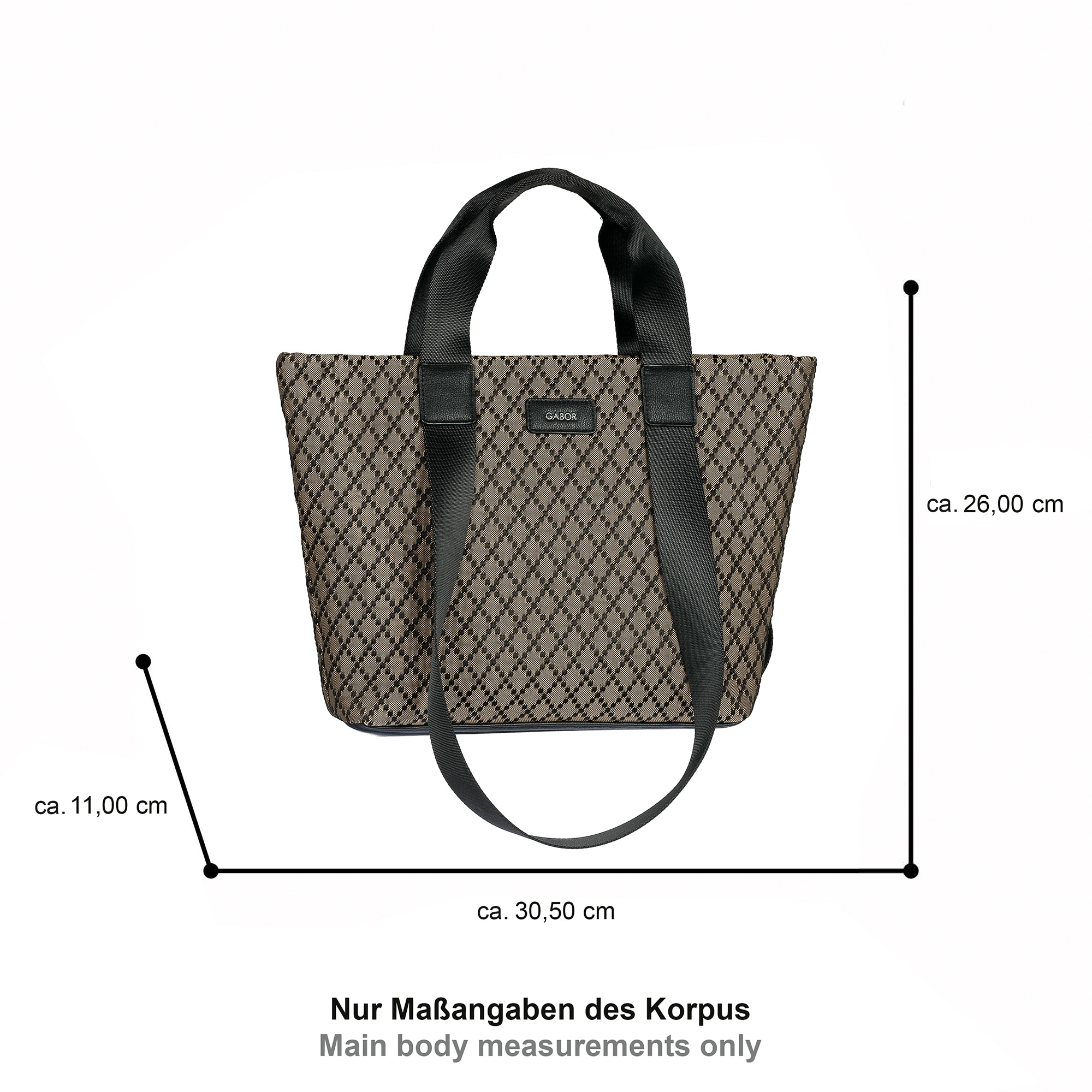 Gabor Shopper »Helmea« Damen Handtasche, Schultertasche mit modischem Muster