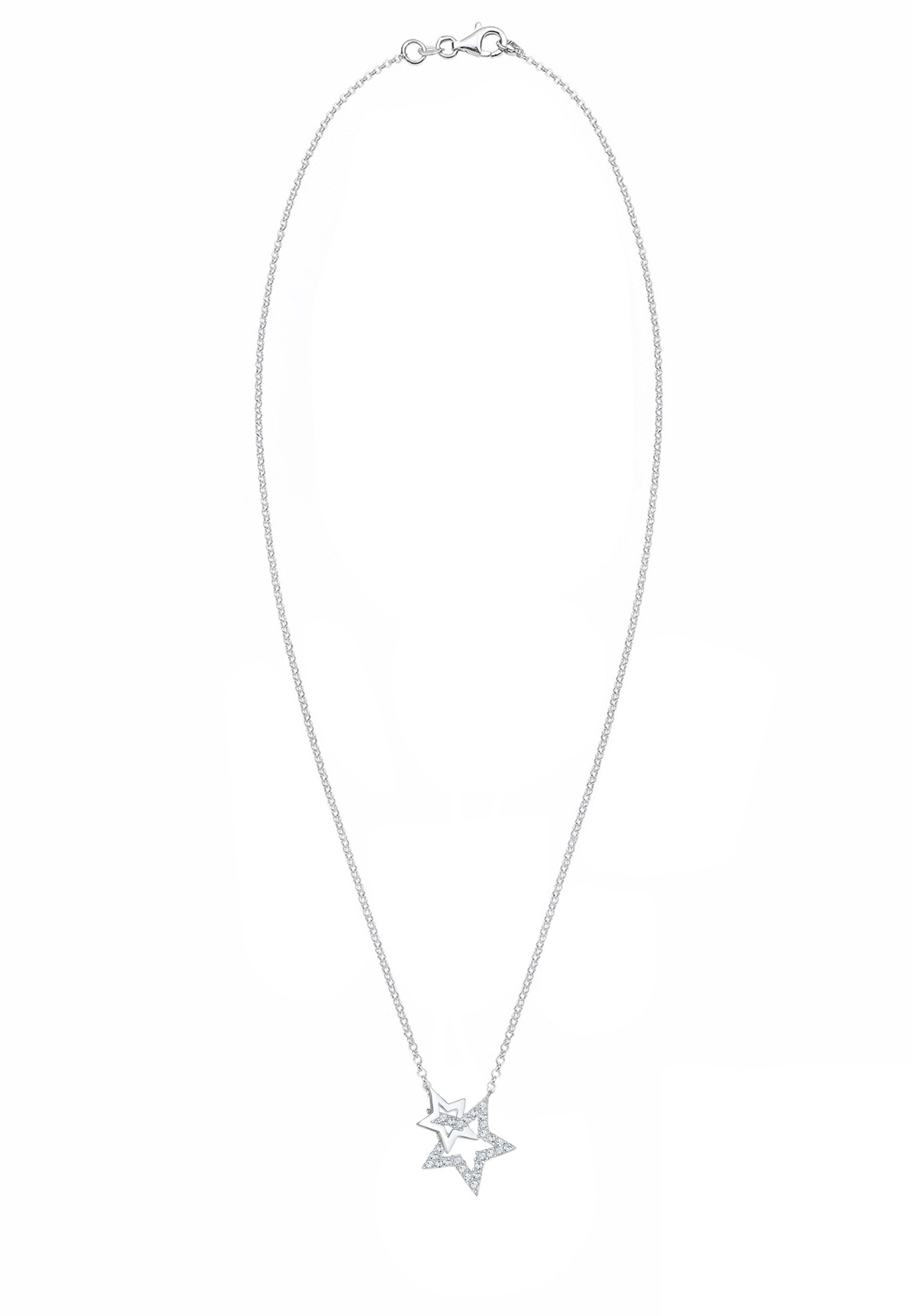 Elli Collierkettchen »Stern Glas Kristalle Weiß 925 Sterling Silber«