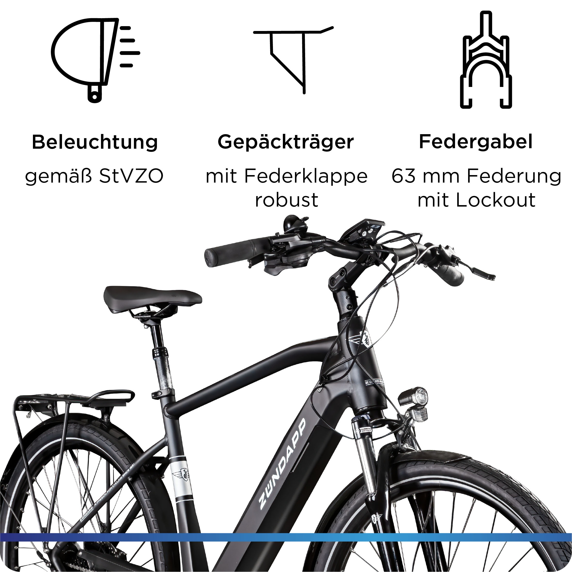 Zündapp E-Bike »Z810«, 24 Gang, Shimano, Altus RD-M310, Heckmotor 250 W, Pedelec, Elektrofahrrad für Herren