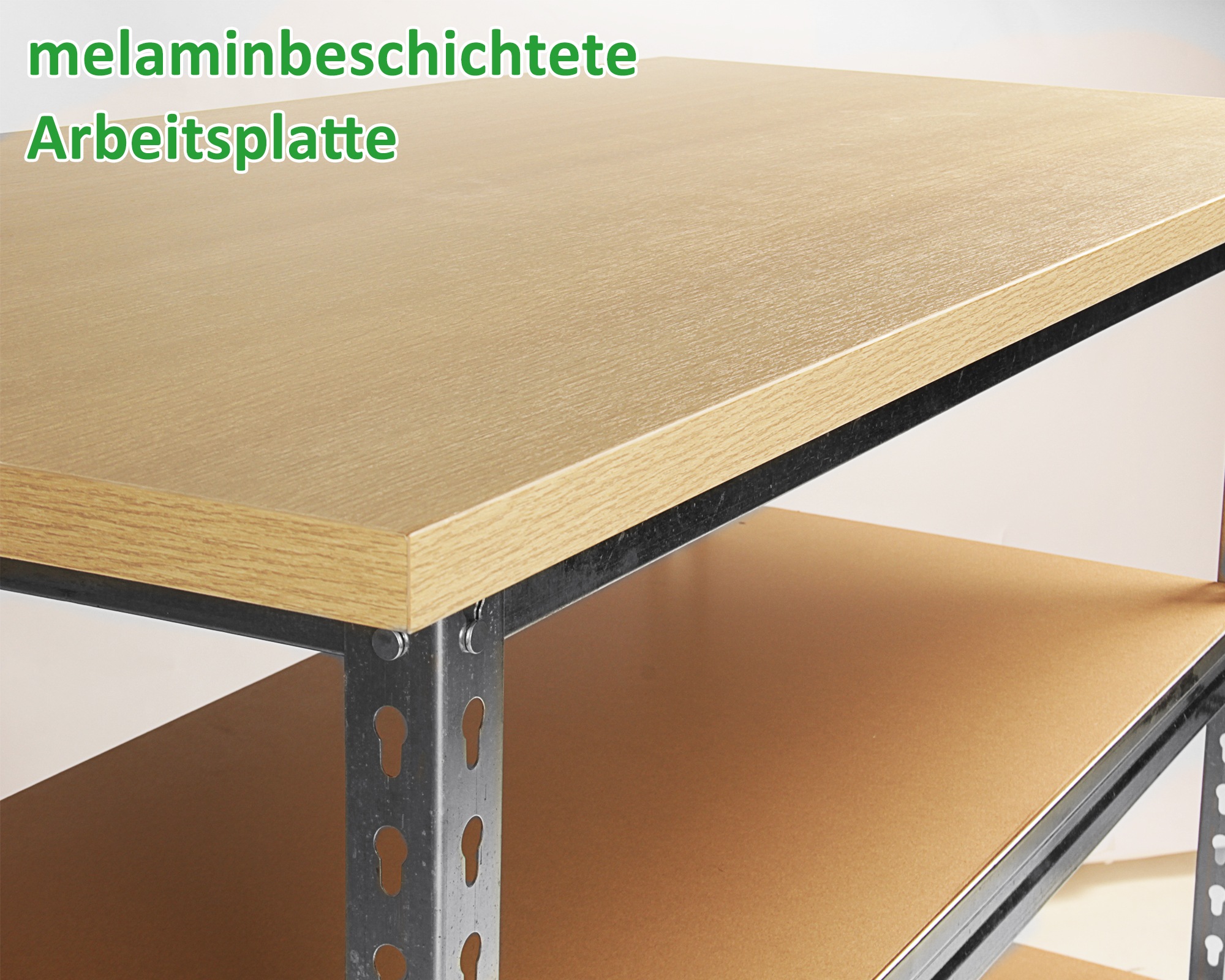 ONDIS24 Werkbank »»Uwe««, (1 tlg.), Metall-Werkbank 120 x 60 x 92 (H) cm, Arbeitsplatte 25 mm stark
