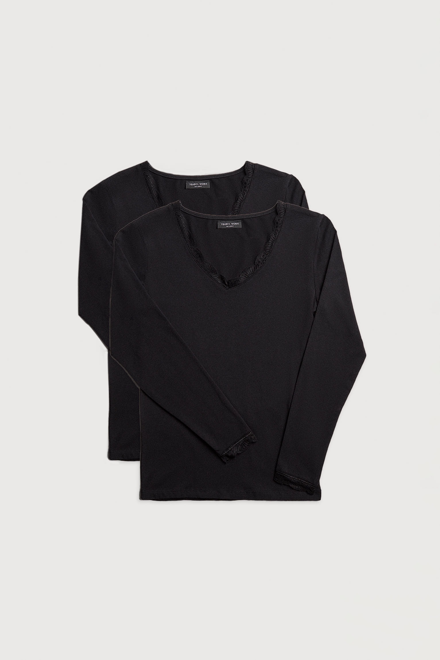 YSABEL MORA Langarmshirt "BASIC COLLECTION COTTON WITH LACE", das perfekte günstig online kaufen