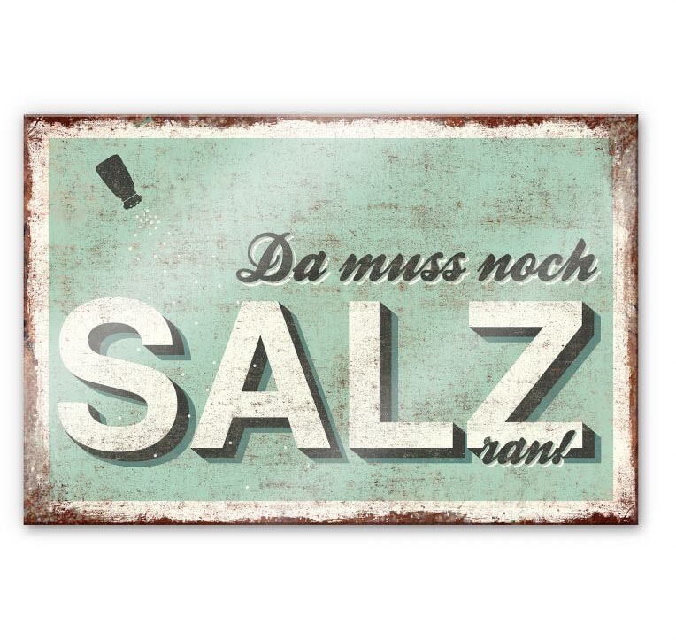 Küchenrückwand »Spruch Da muss noch Salz ran«, (1 tlg.), Herd Waschbecken Wandschutz