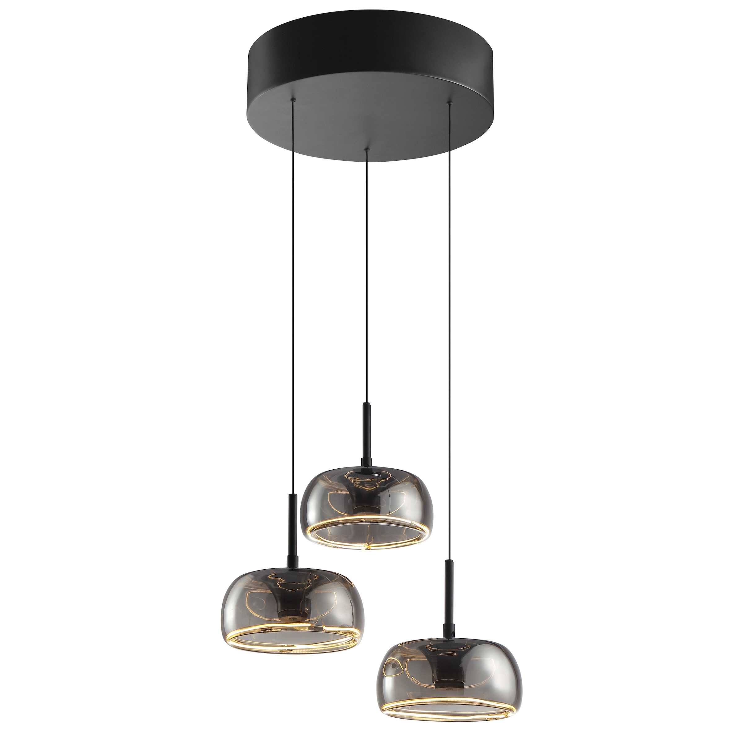 lumiCouture LED Pendelleuchte »Phantom« LED-Modul 1 Stk. Warmweiß H. 150 cm, 2700 K, schwebende Optik, Rauchglas, schwarz