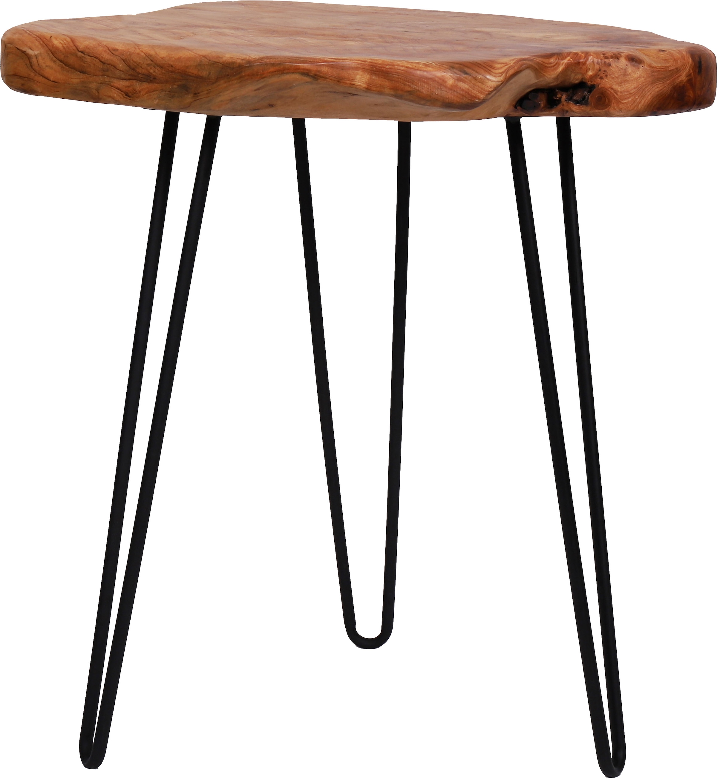 Kayoom Beistelltisch »Woody 110, natürlicher Beistelltisch, Tischplatte aus Holz«, (1 St.), Naturbelassener Beistelltisch, jedes Stück ein Unikat