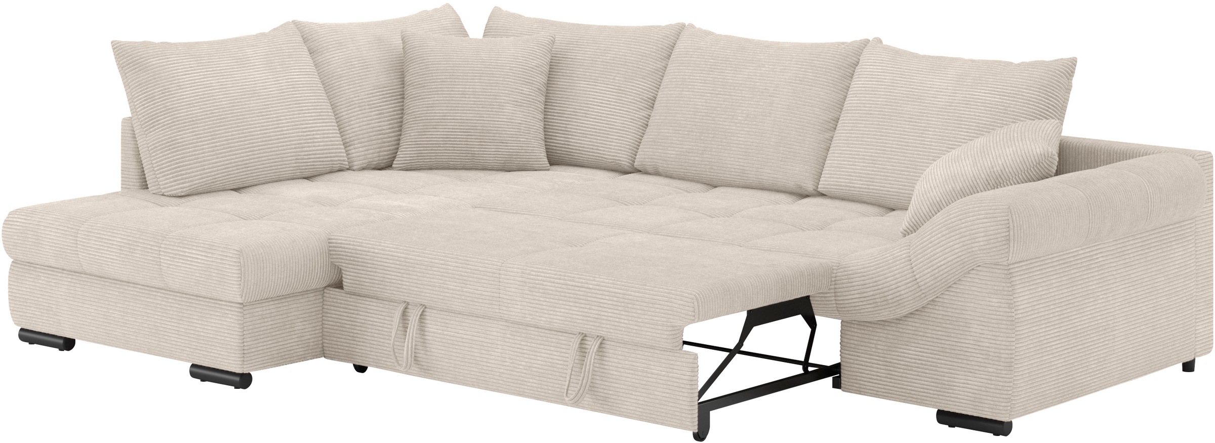 Mr. Couch Ecksofa »Allegro DuraFlex, L-Form«, Hochschläfer-Bettauszug, Kaltschaumpolsterung, bis 140 kg belastbar