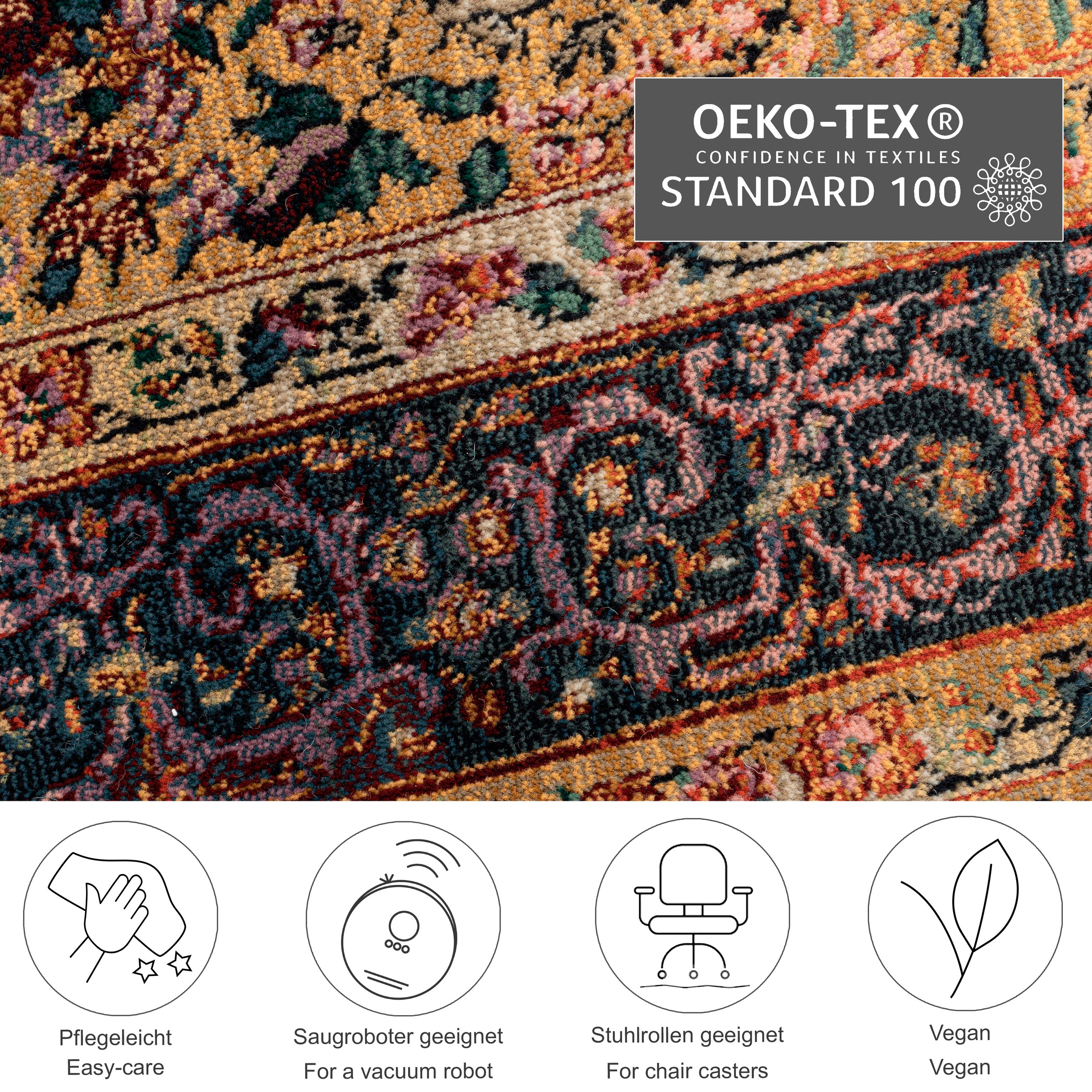 THEKO Teppich »Gabiro 190«, rechteckig, 10 mm Höhe, Kurzflor, Orient-Optik, auch als Läufer erhältlich
