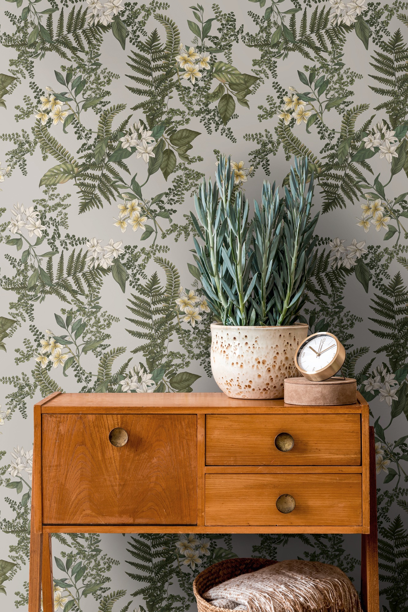 living walls Vliestapete "Drawn Into Nature Pflanzen-Tapete Mustertapete Floral Natur" matt strukturiert Vliestapete Blätter für Schlafzimmer Küche Wohnzimmer Pflanzen Design