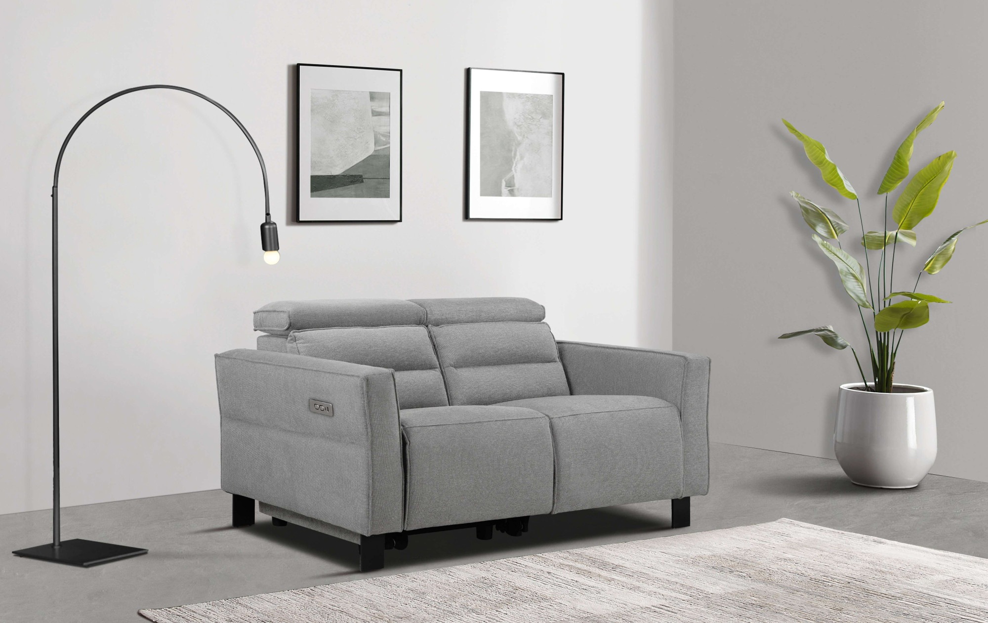 Places of Style 2-Sitzer »Carpari, 162 cm, mit manueller od. elektrischer Relaxfunktion«, (USB A/C), sowie Kopfteilverstellung