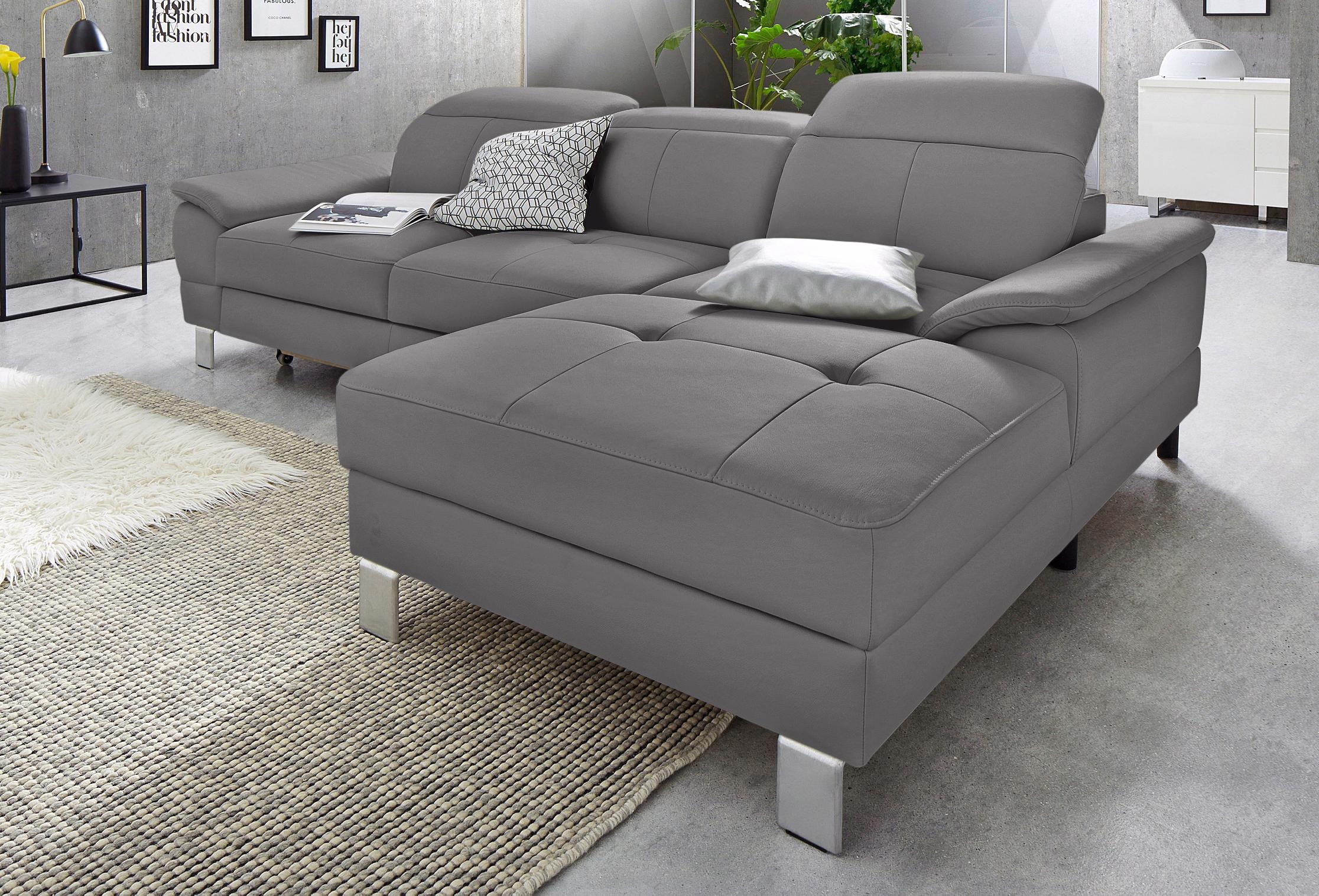 exxpo - sofa fashion Ecksofa »Mantua 2, inkl. Kopf- bzw. Rückenverstellung, bequem, L-Form«, wahlweise mit Bettfunktion und Bettkasten, tolle Verarbeitungsdetails
