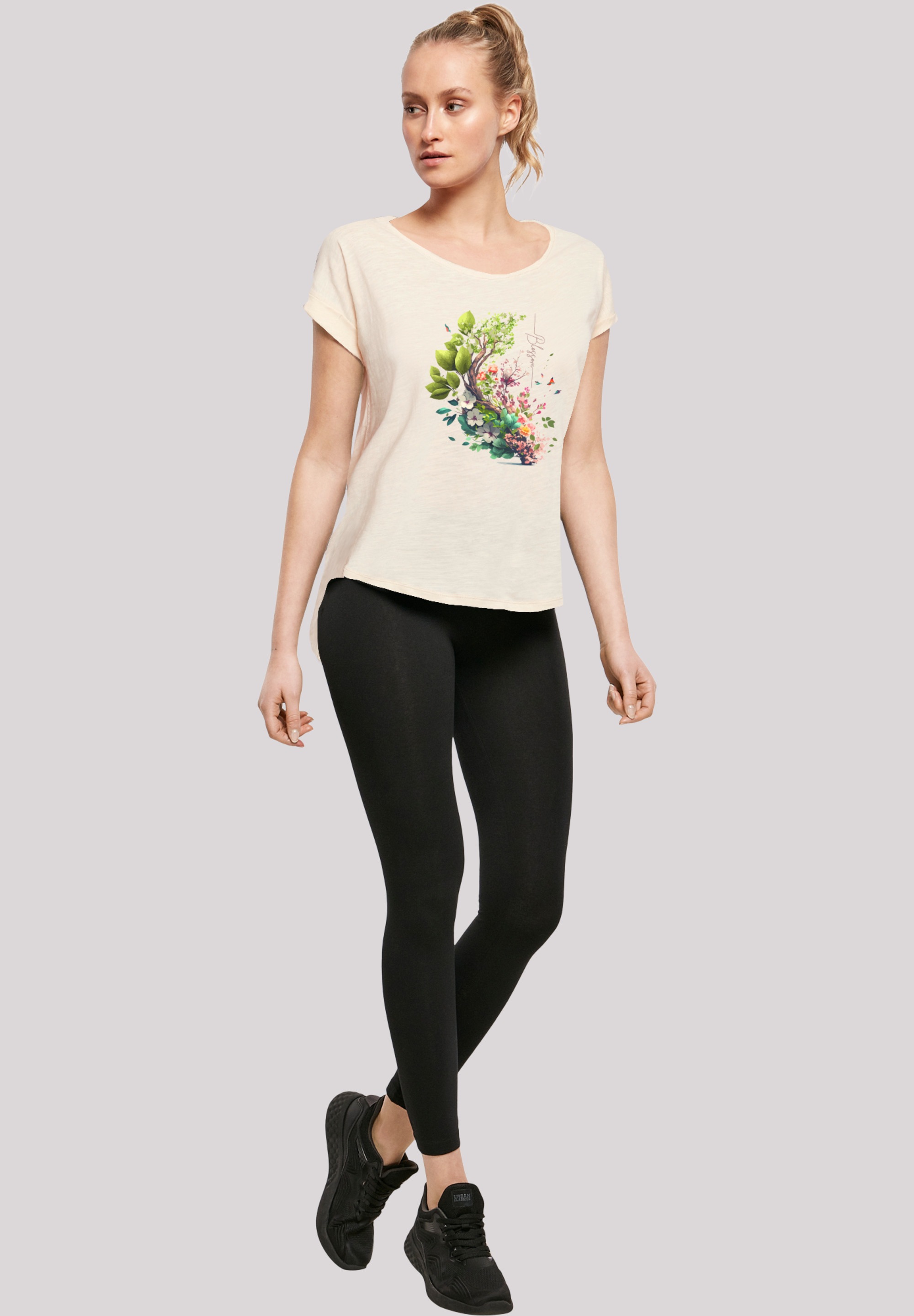 F4NT4STIC T-Shirt »Baum mit Blumen«, Print