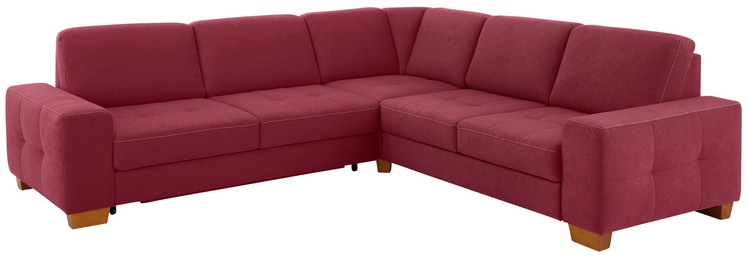 OTTO home Ecksofa "Puccini L-Form" mit Federkern, Sitztiefenverstellung, Kontrastnaht