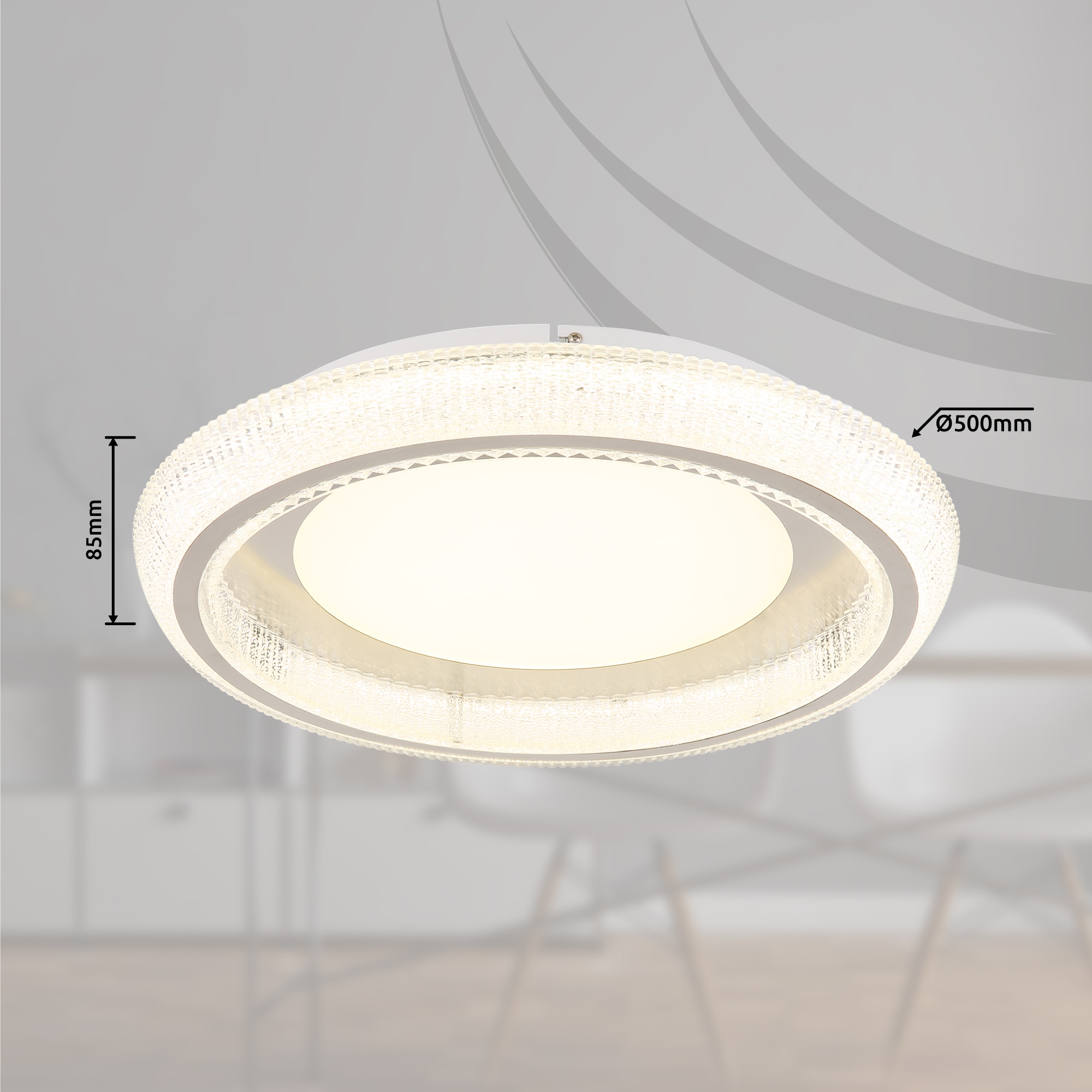 GLOBO LIGHTING LED Deckenleuchte »SHARPER«, Leuchtmittel LED-Modul | LED fest integriert, Deckenlampe/rund/Wohnzimmer/Schlafzimmer/elegant