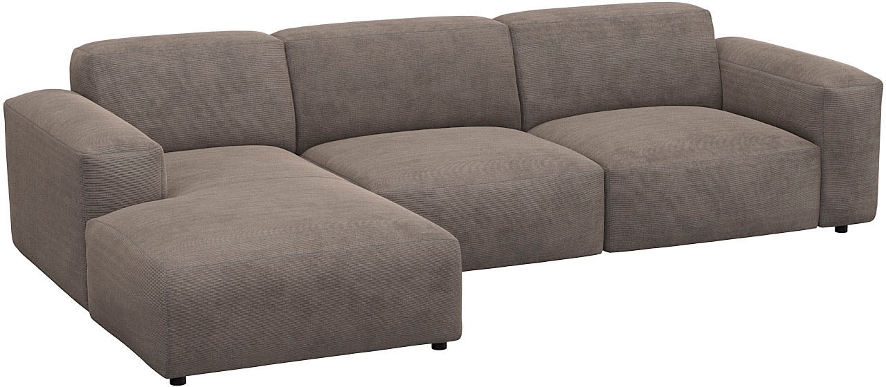 FLEXLUX Ecksofa »Lucera Chaislongue + 2,5 Sitzer«, modern & anschmiegsam, Kaltschaum, Stahl-Wellenunterfederung