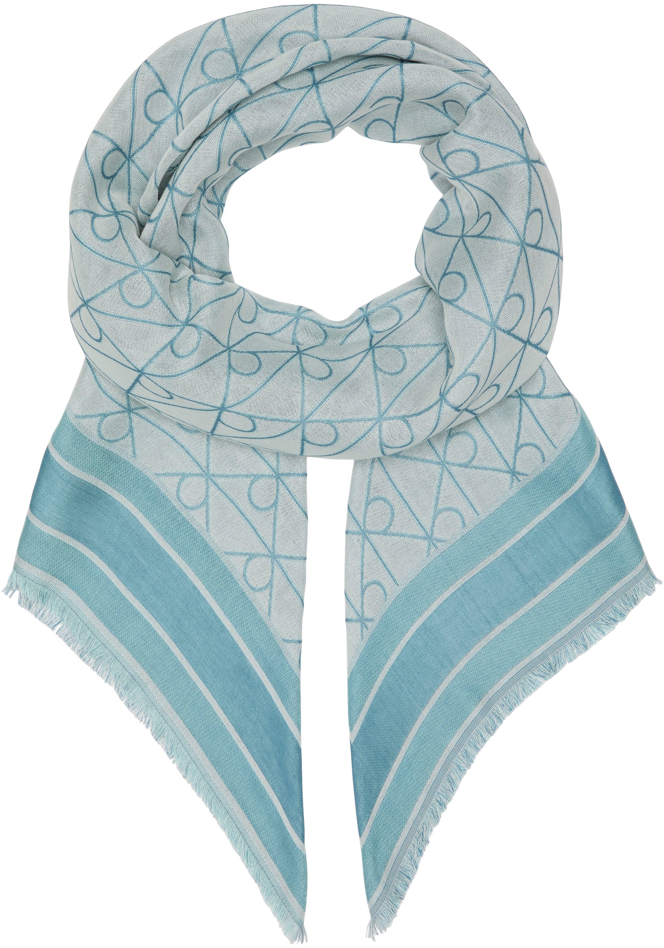 Calvin Klein Modetuch "EMBLEM AOP JACQUARD SQUARE SCARF" Mit Markenlabelmus günstig online kaufen