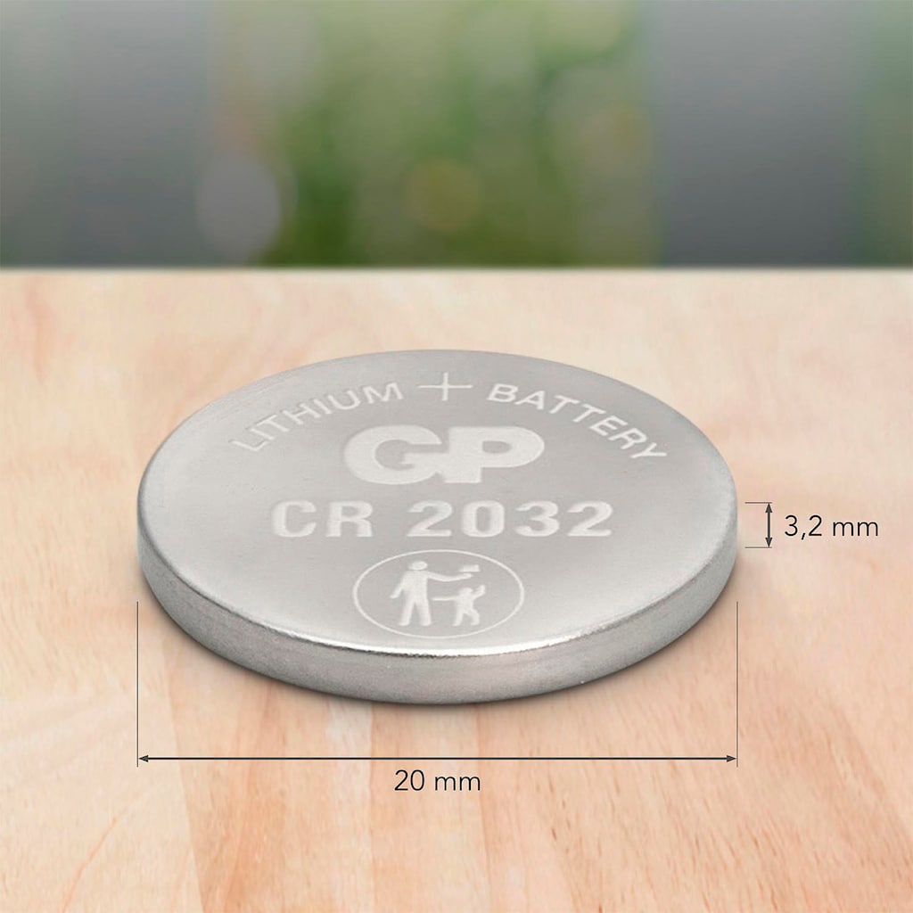 GP Batteries Knopfzelle »CR2032 GP Lithium 3V 2 Stück«, CR2032, 3 V, (Set, 2 St.)