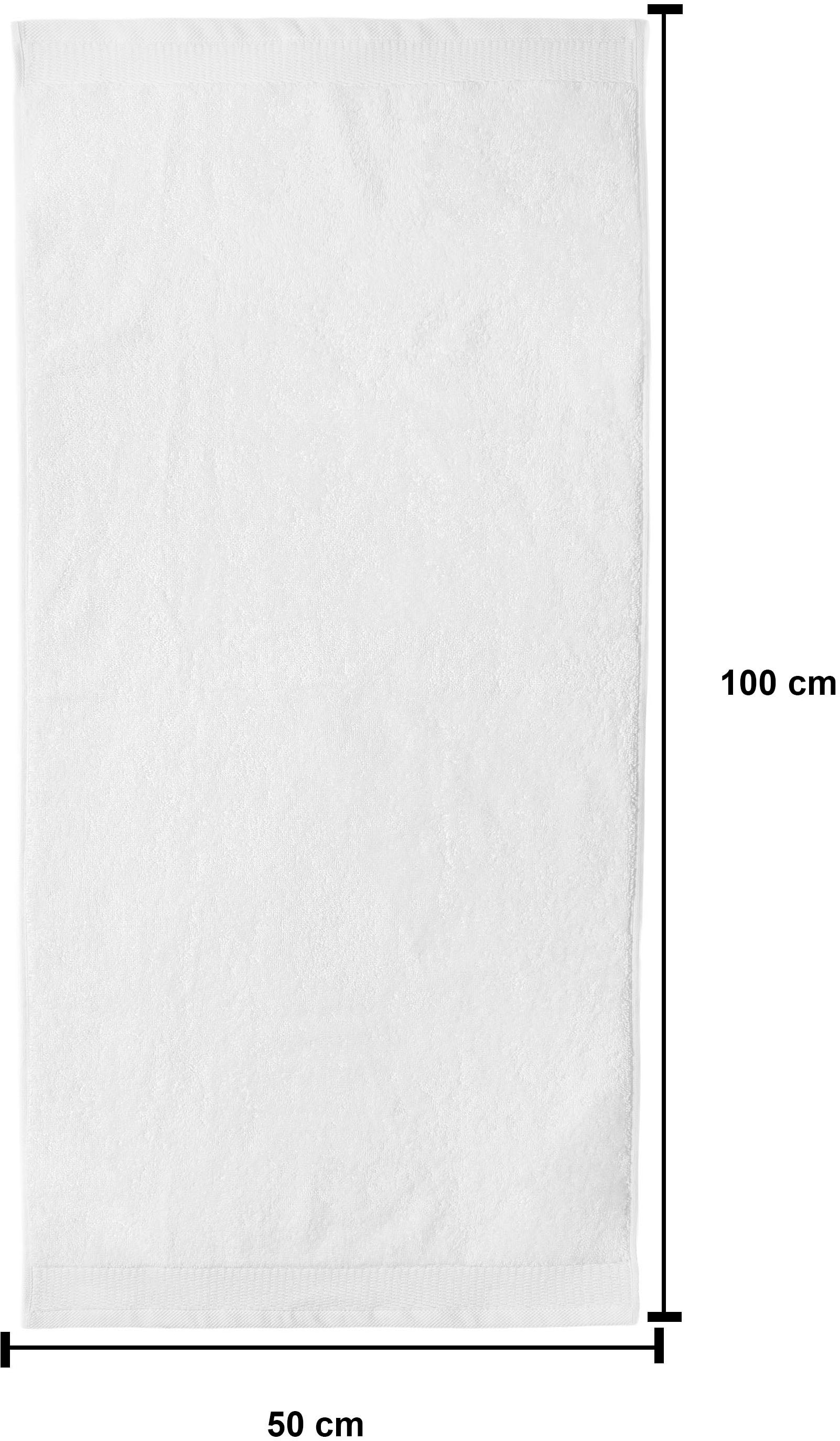 OTTO home Handtücher »Fenya, flauschig und weich, 550gr/m²«, (4 St., 4x 50x100cm), Premium Handtücher mit Bordüre, Handtuch-Set, 100% Baumwolle