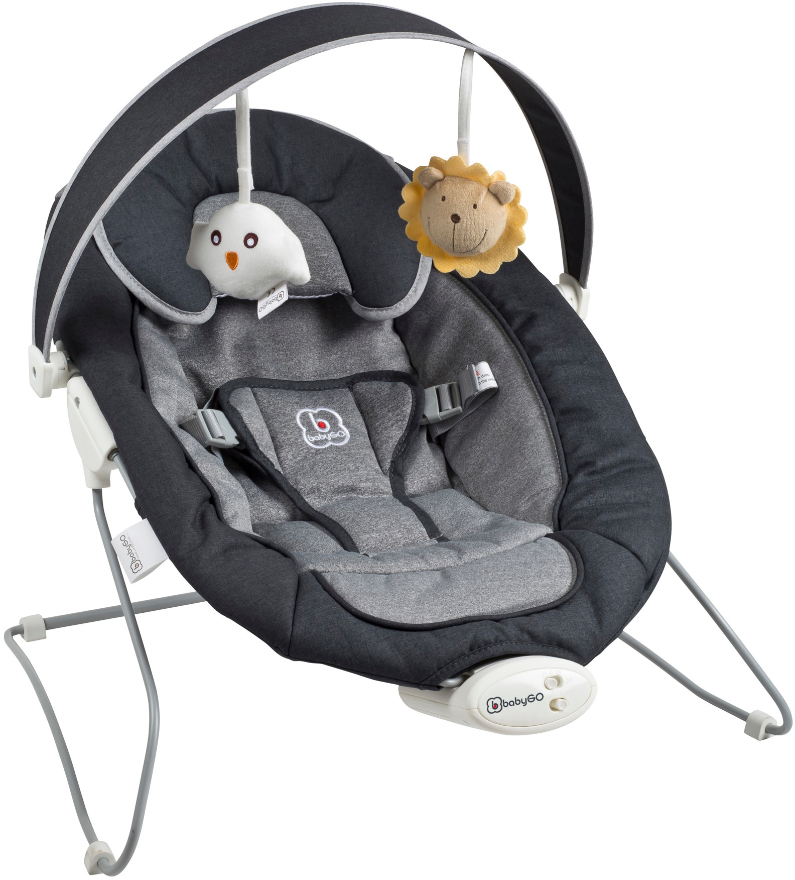 BabyGo Babywippe »Cozy, anthracite«, bis 9 kg, mit Sound und Vibrationsfunktion