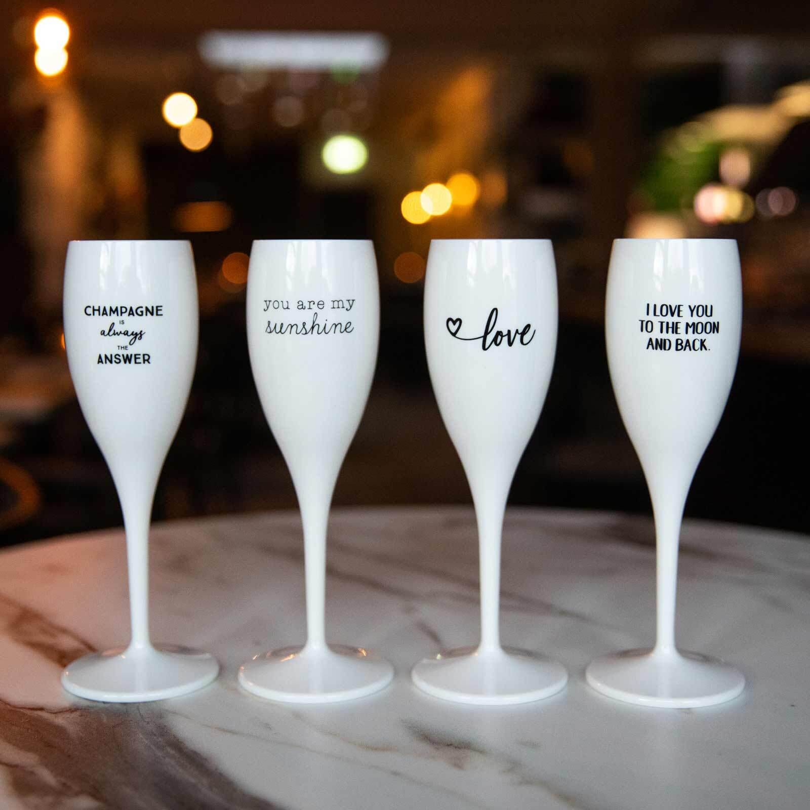 KOZIOL Sektglas »Sektglas Superglas mit Druck CHEERS NO. 1 100 ml transparent«