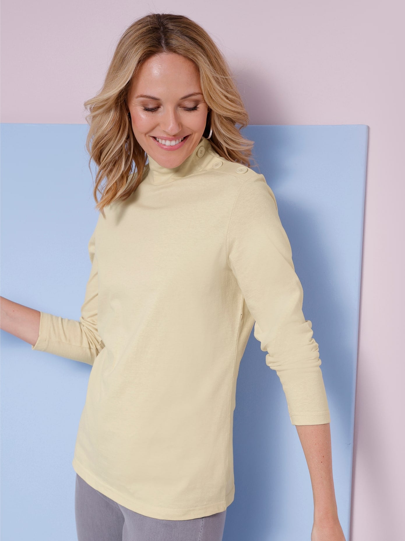 Classic Basics Langarmshirt "Stehkragen-Shirt" 1 Stk. tlg. günstig online kaufen