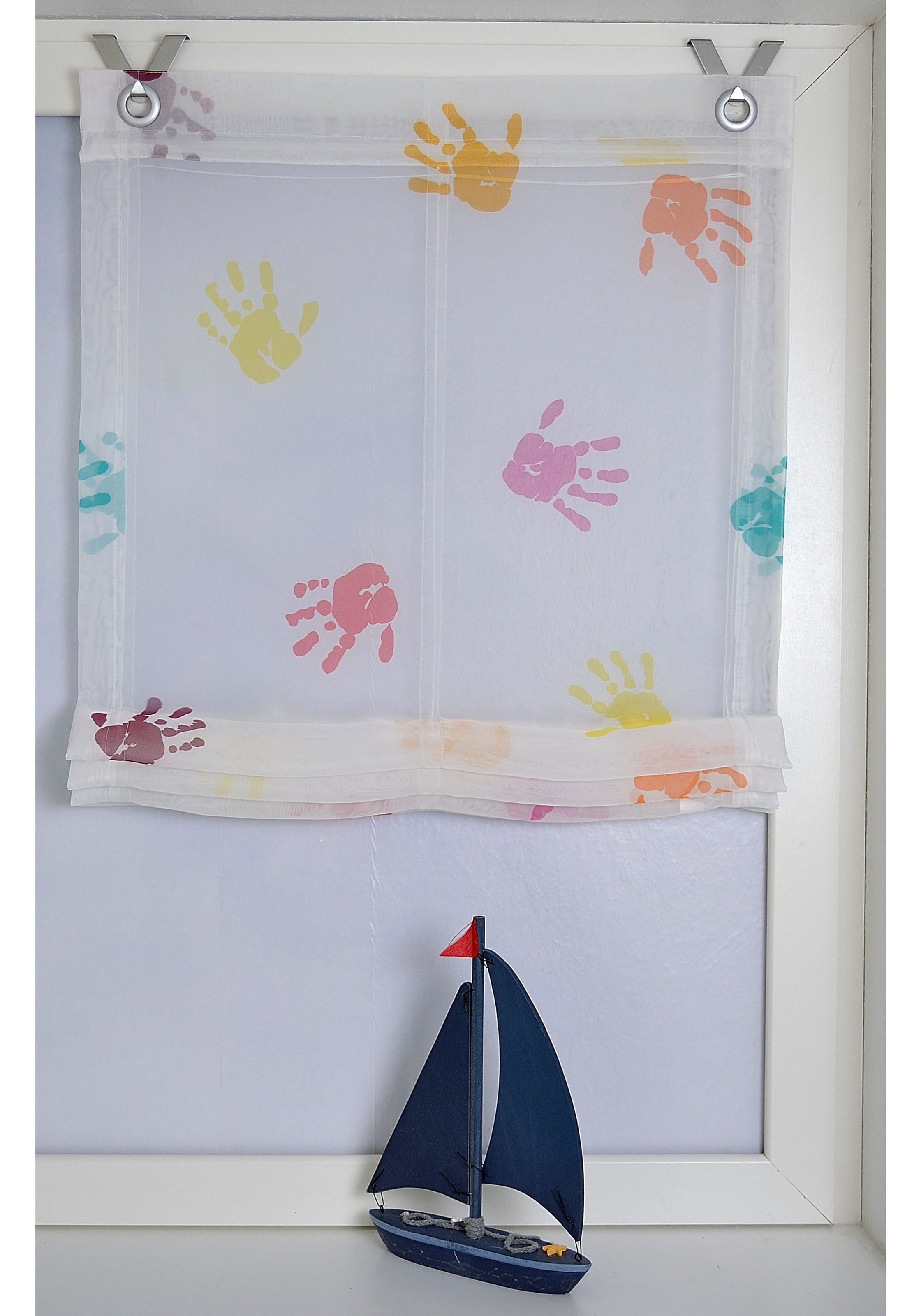 Kutti Raffrollo "Hände" mit Hakenaufhängung ohne Bohren transparent, Polyes günstig online kaufen