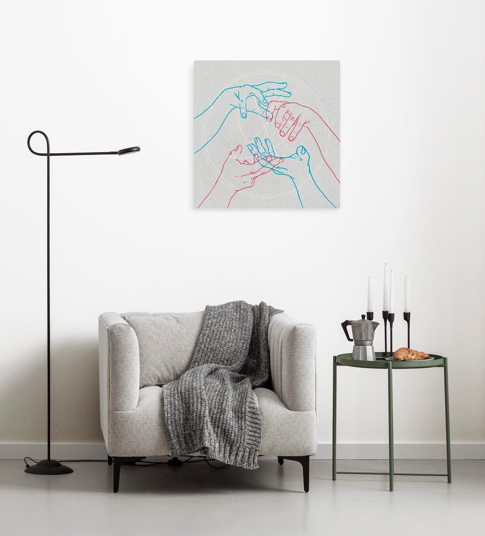 Komar Leinwandbild "Glory Hands - Größe 60 x 60 cm" Natur 1 Stk. tlg. Keilr günstig online kaufen