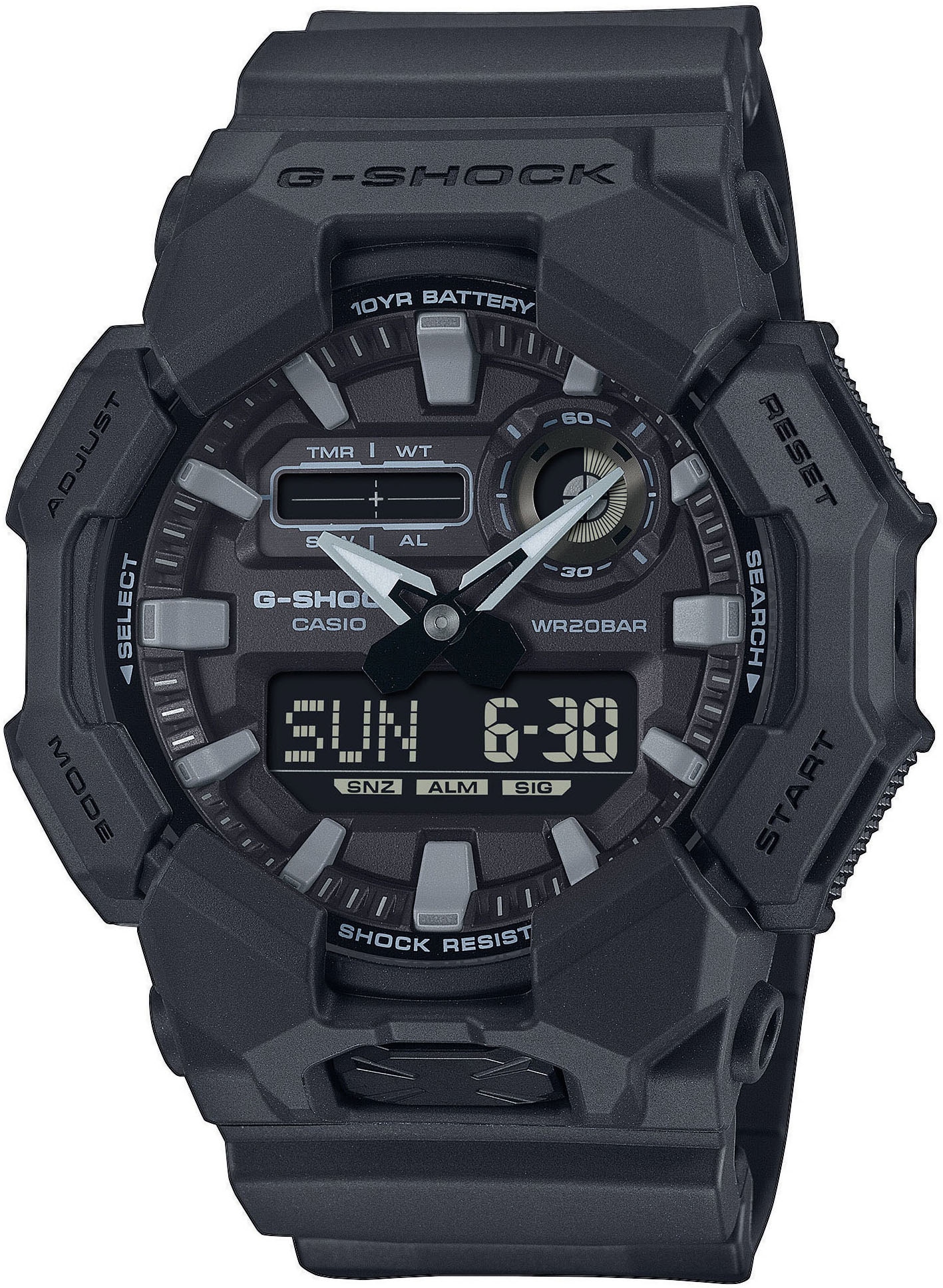 CASIO G-SHOCK Chronograph, Quarzuhr, Armbanduhr,Herrenuhr, digital,Resinband, bis 20 bar wasserd.