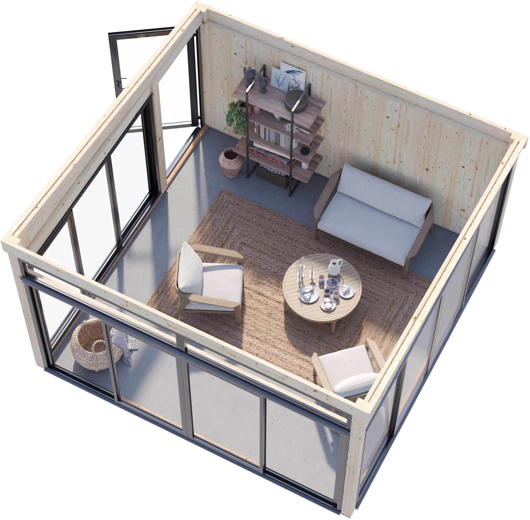 Palmako Holzpavillon »Saga 16,6 m² Slide Plus« BxTxH: 430x430x276 cm