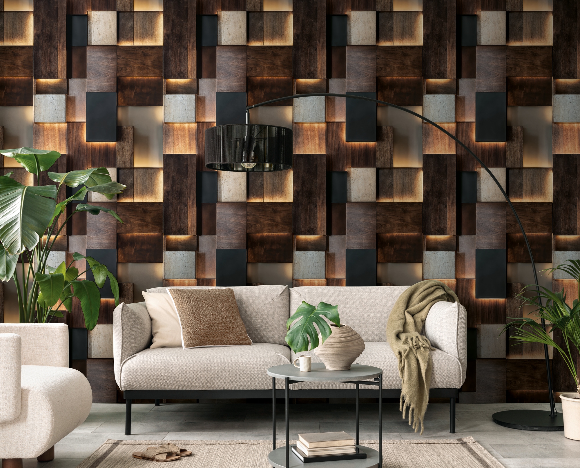 living walls Fototapete »The Wall 4 Graphics – Moderne Holzwandverkleidung Vlies-Fototapete« 3D-Optik | Holz | matt leicht strukturiert Moderne Holzwandverkleidung mit markanter 3D-Wirkung