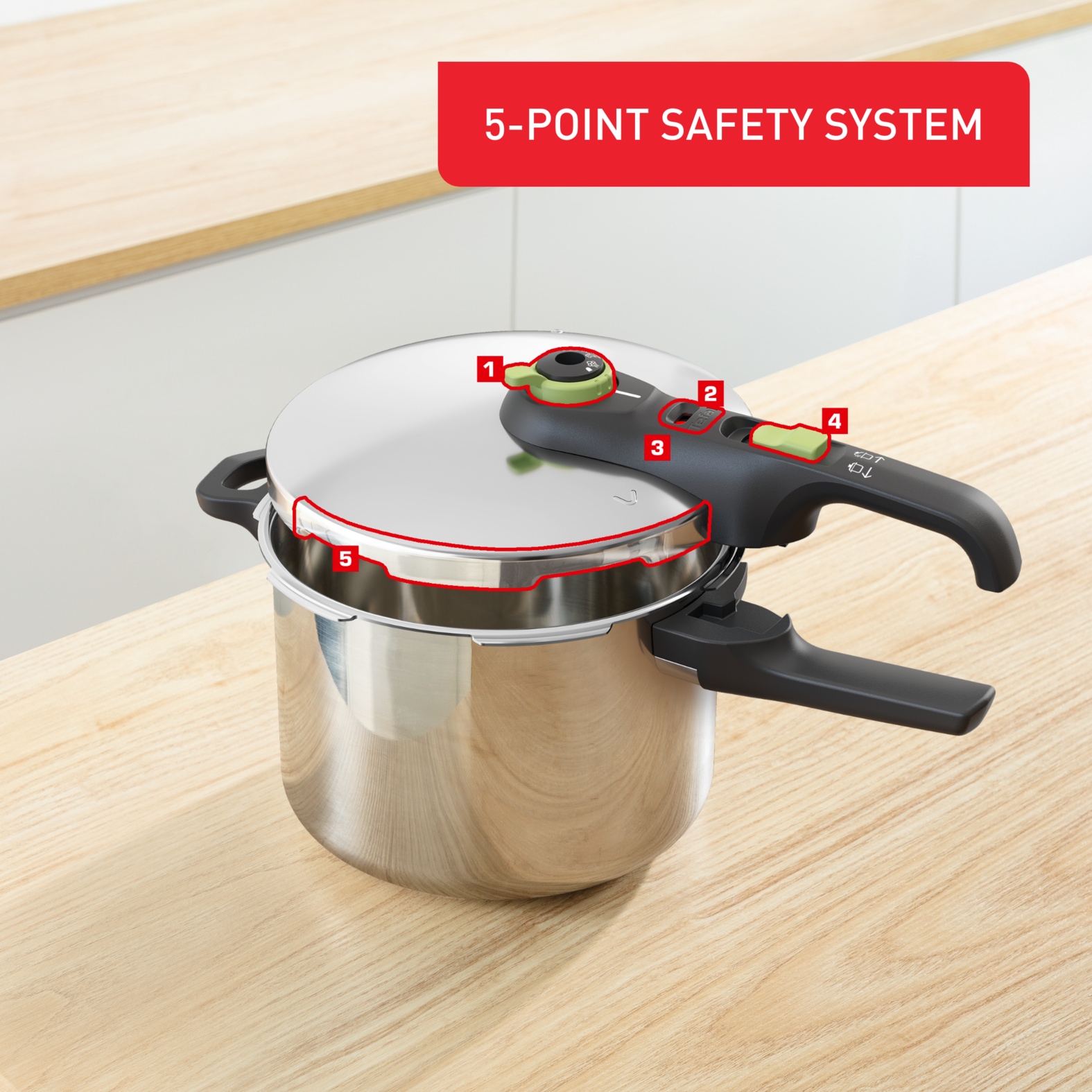 Tefal Schnellkochtopf »Secure Trendy« 1 Stk. tlg. Edelstahl