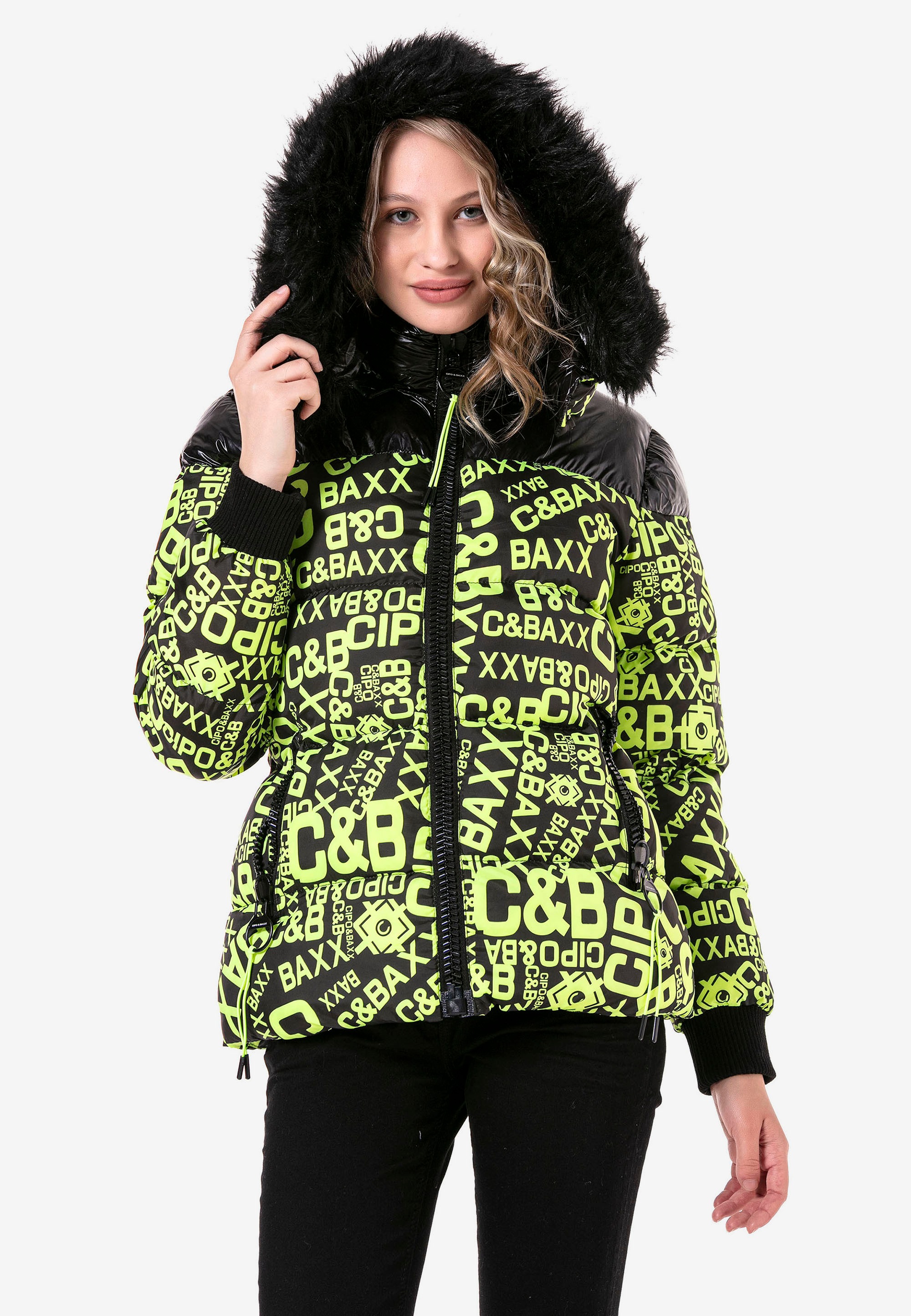 Cipo & Baxx Steppjacke, mit modischem Allover-Print