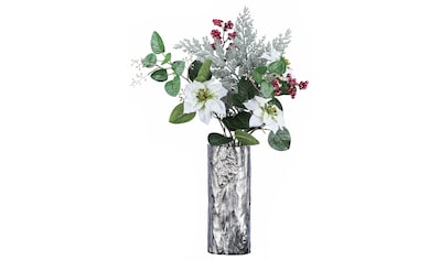 Creativ deco Dekovase, (Set, 2 St., 1 Vase, 1 Bouquet), mit Poinsettien-Mix-Bouquet in... kaufen