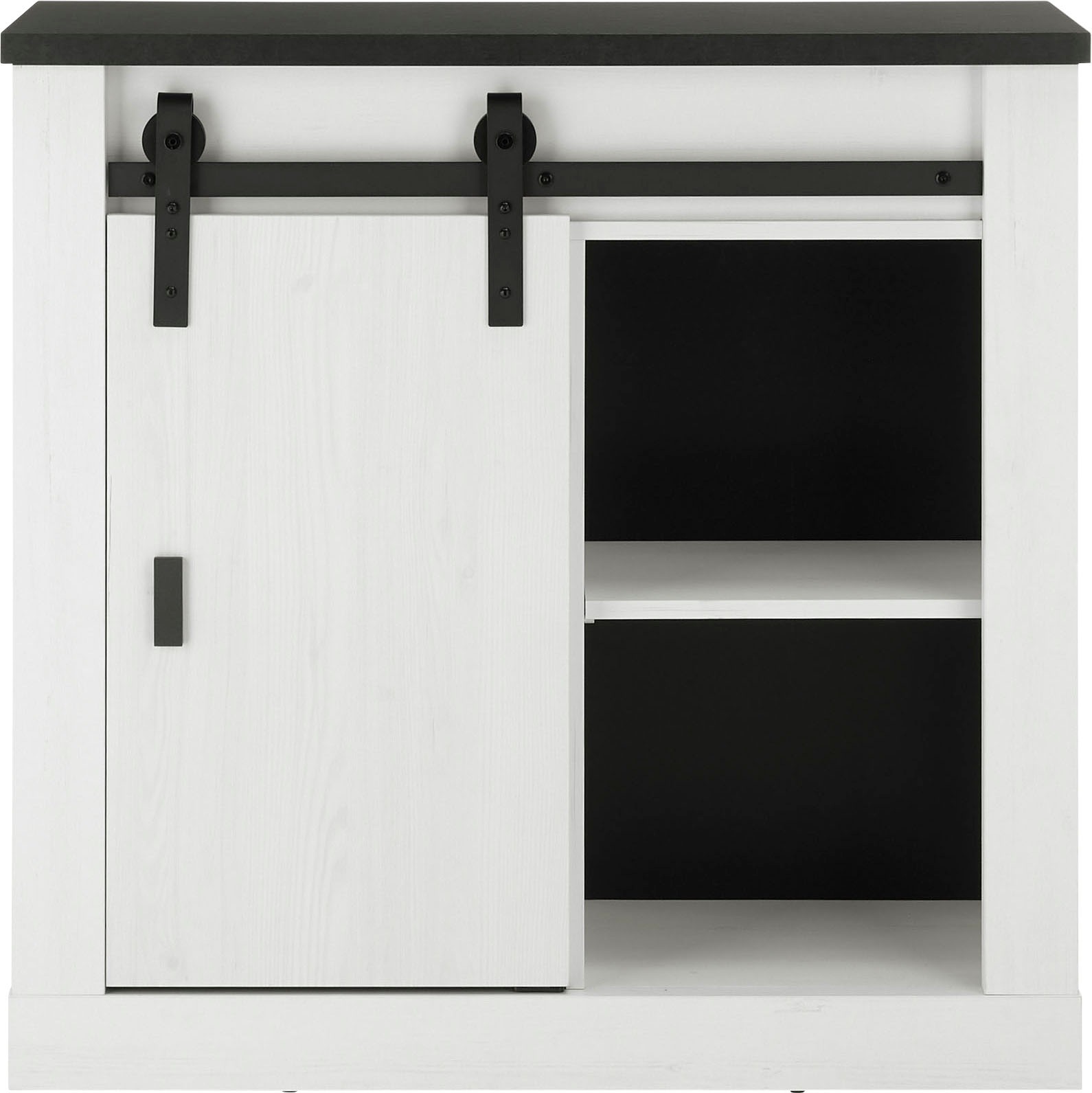 Thumbnail - Home affaire Regal "SHERWOOD" modernes Holz Dekor, mit Scheunentorbeschlag aus Metall, Breite 93 cm