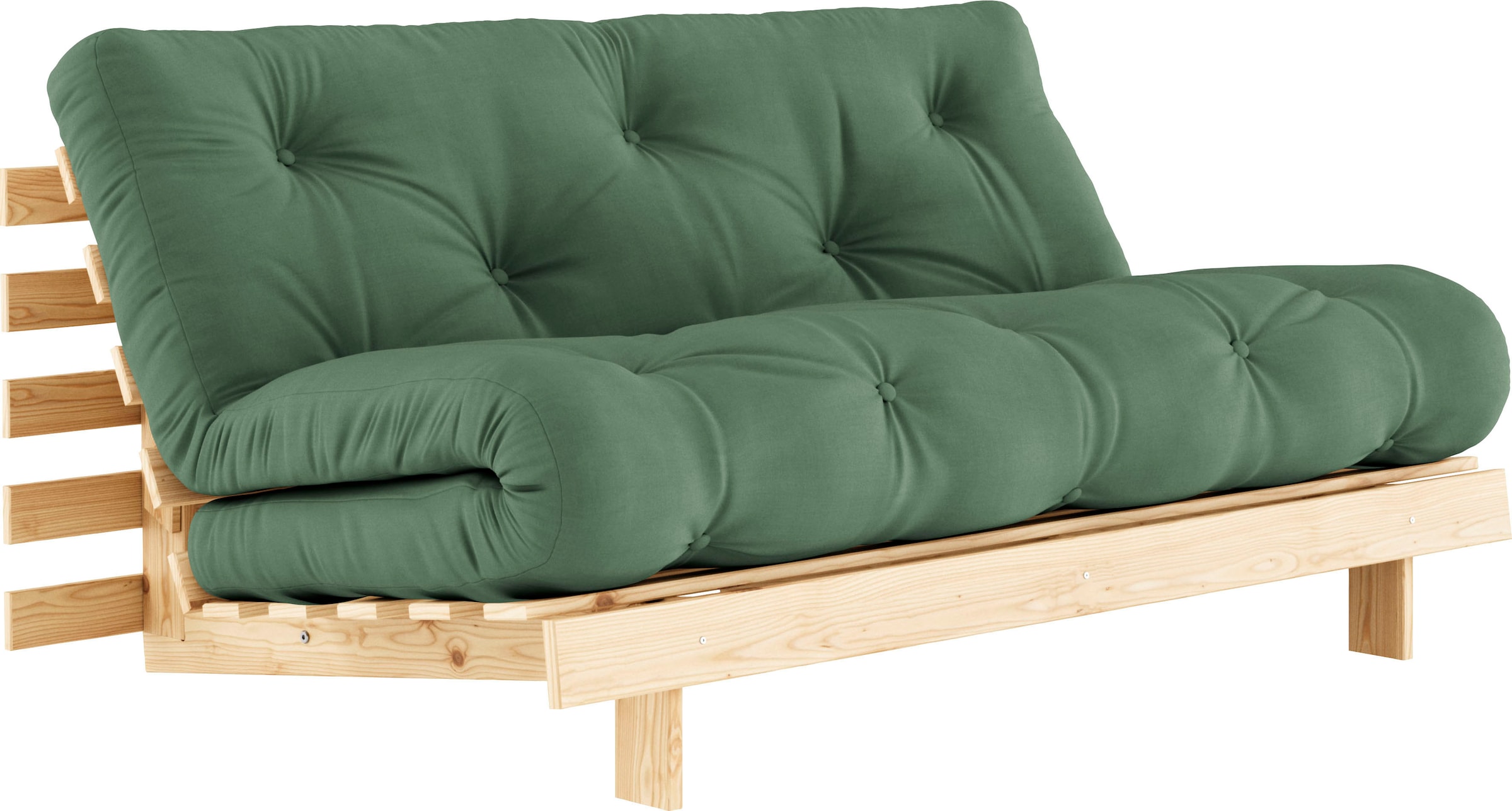 Karup Design Daybett "Roots Sofa Bed, Schlafsofa, Bettfunktion, FSC-Massivholz" Inkl. Futonmatratze, Made in Europe, langlebig, B: 140 oder 160 cm